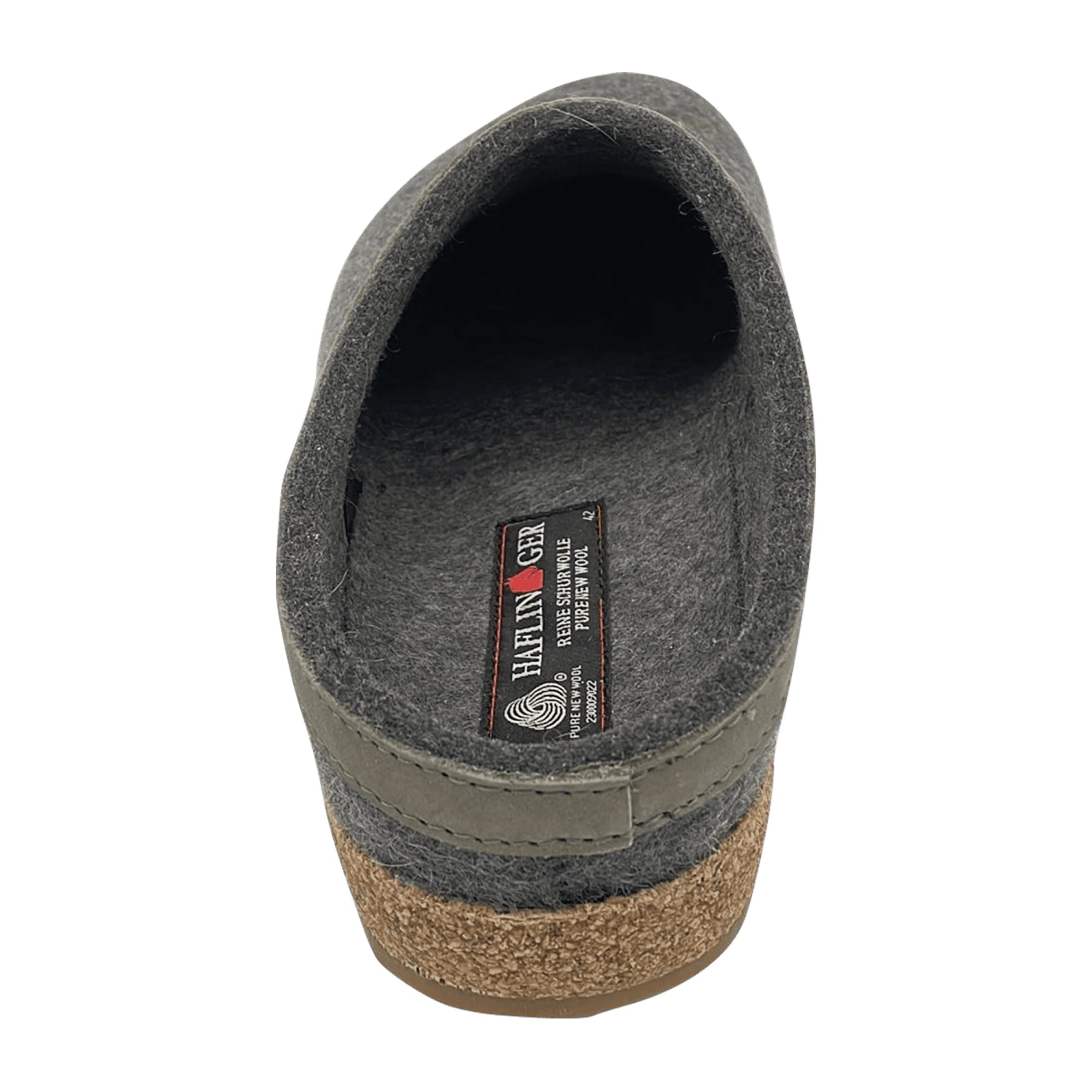 Haflinger 713001 Men's Comfortable Wool Slippers, Grey