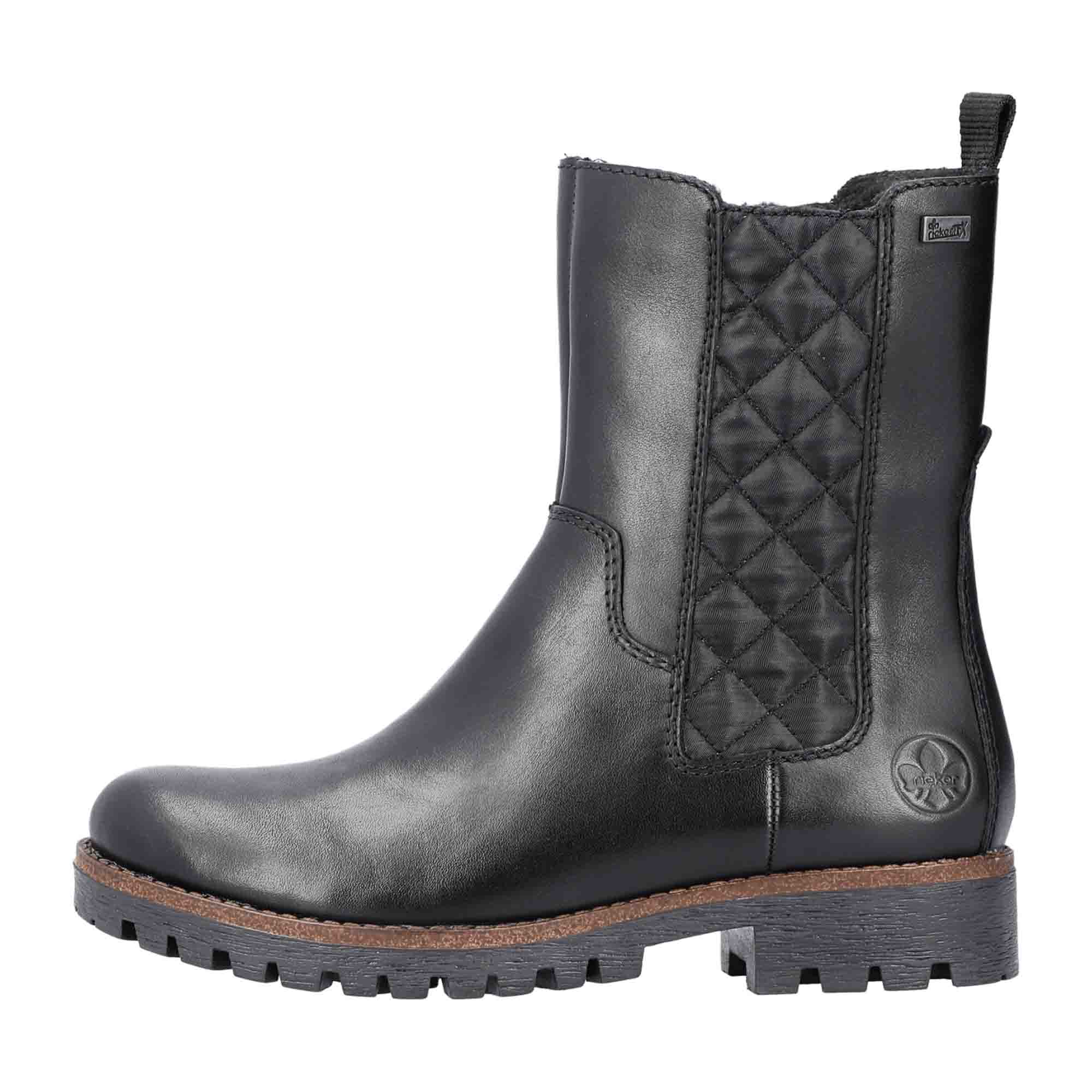 Rieker 78580-00 Women's Black Boots, Narrow to Normal Fit