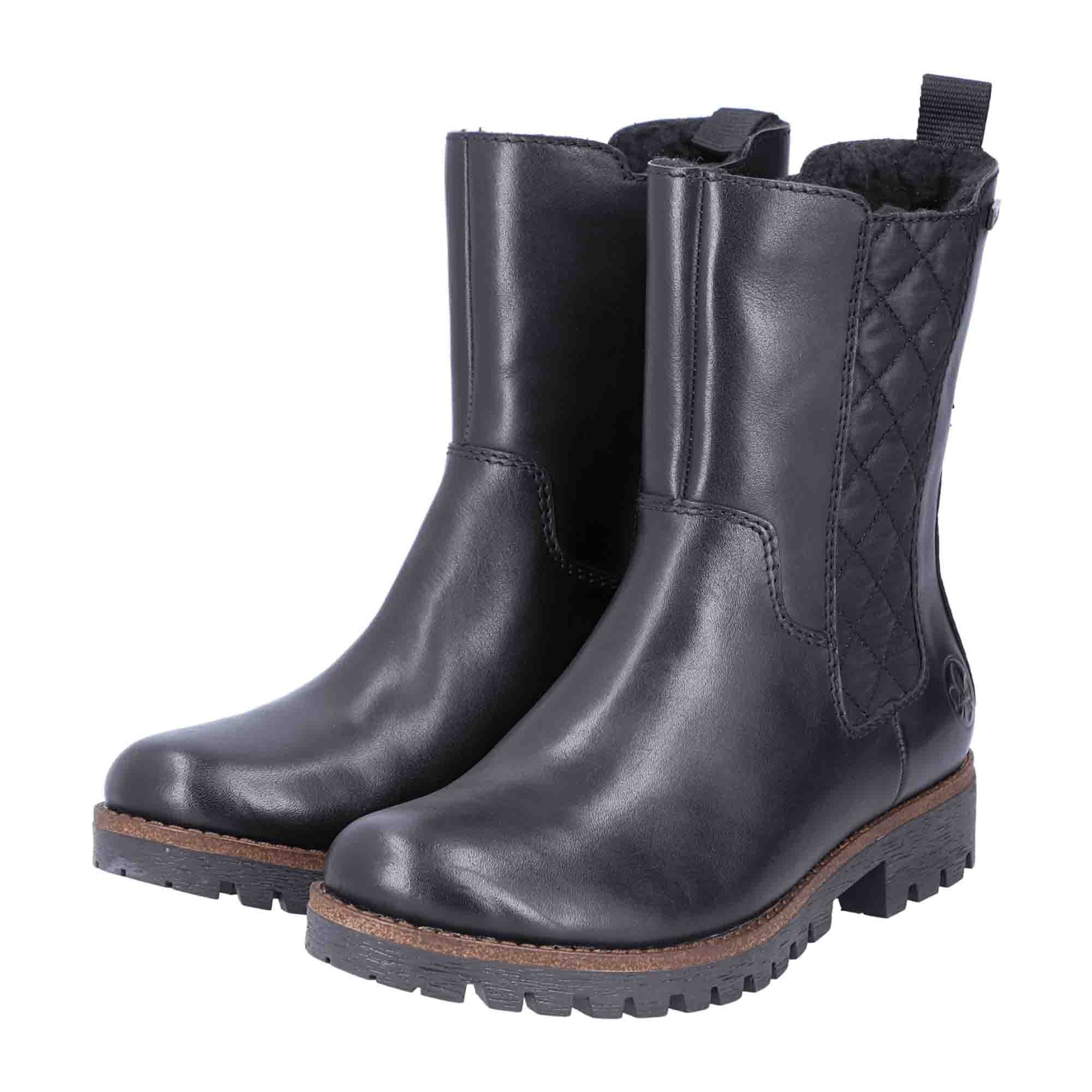 Rieker 78580-00 Women's Black Boots, Narrow to Normal Fit