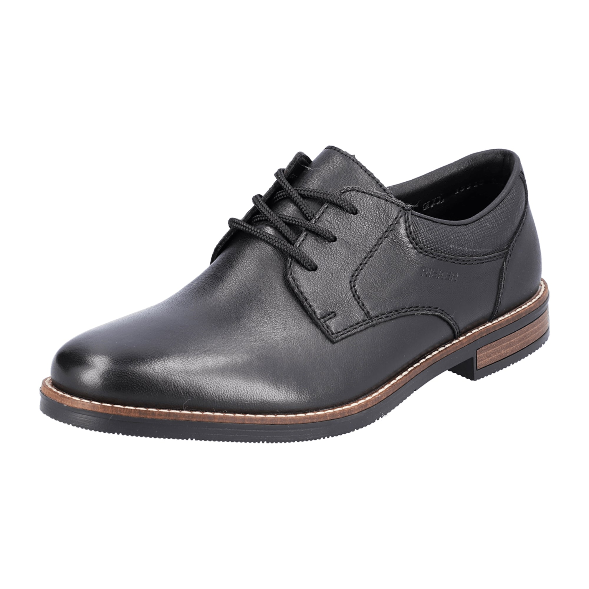 Rieker Men's Black Leather Lace-Up Shoes with Comfort Fit and Sturdy Sole