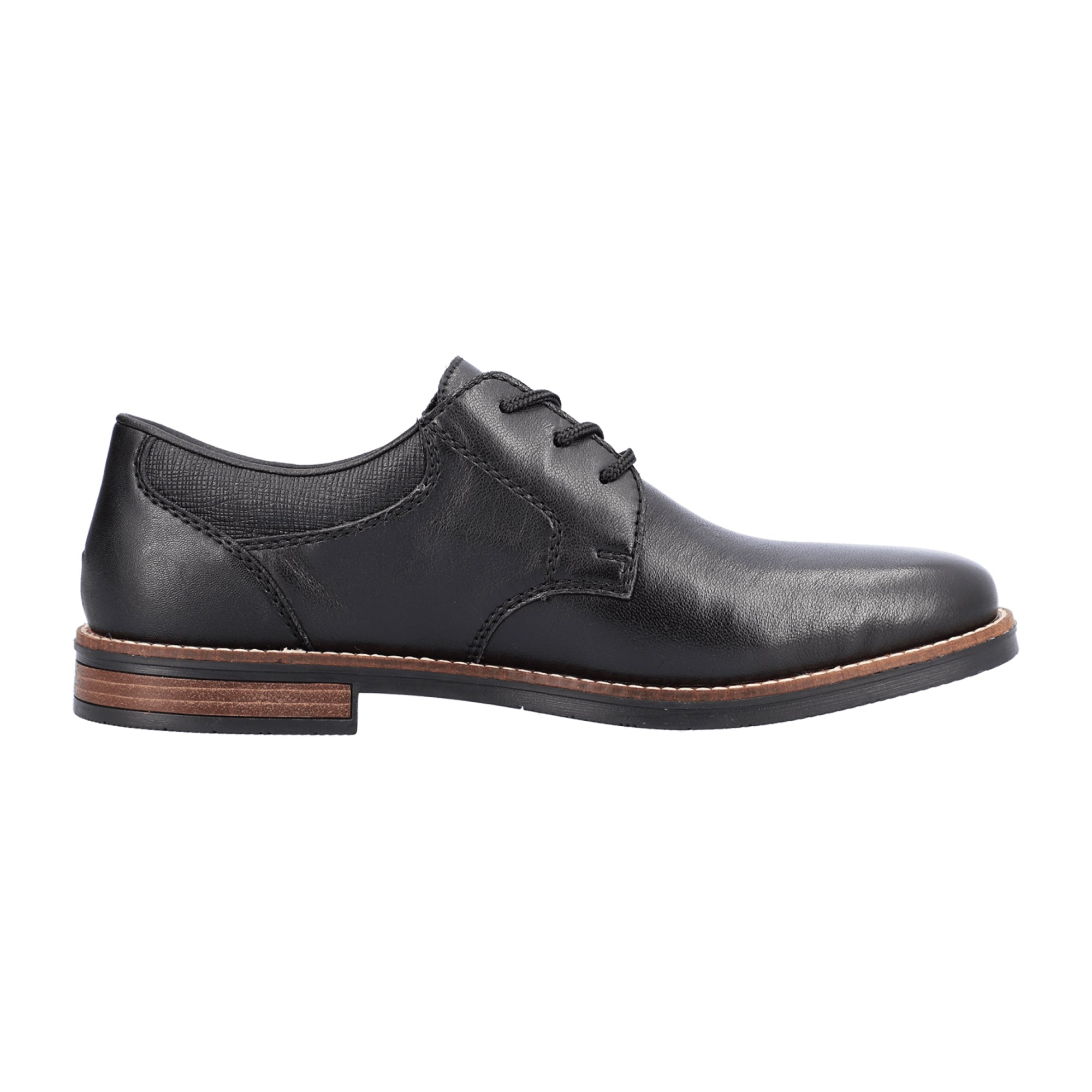 Rieker Men's Black Leather Lace-Up Shoes with Comfort Fit and Sturdy Sole