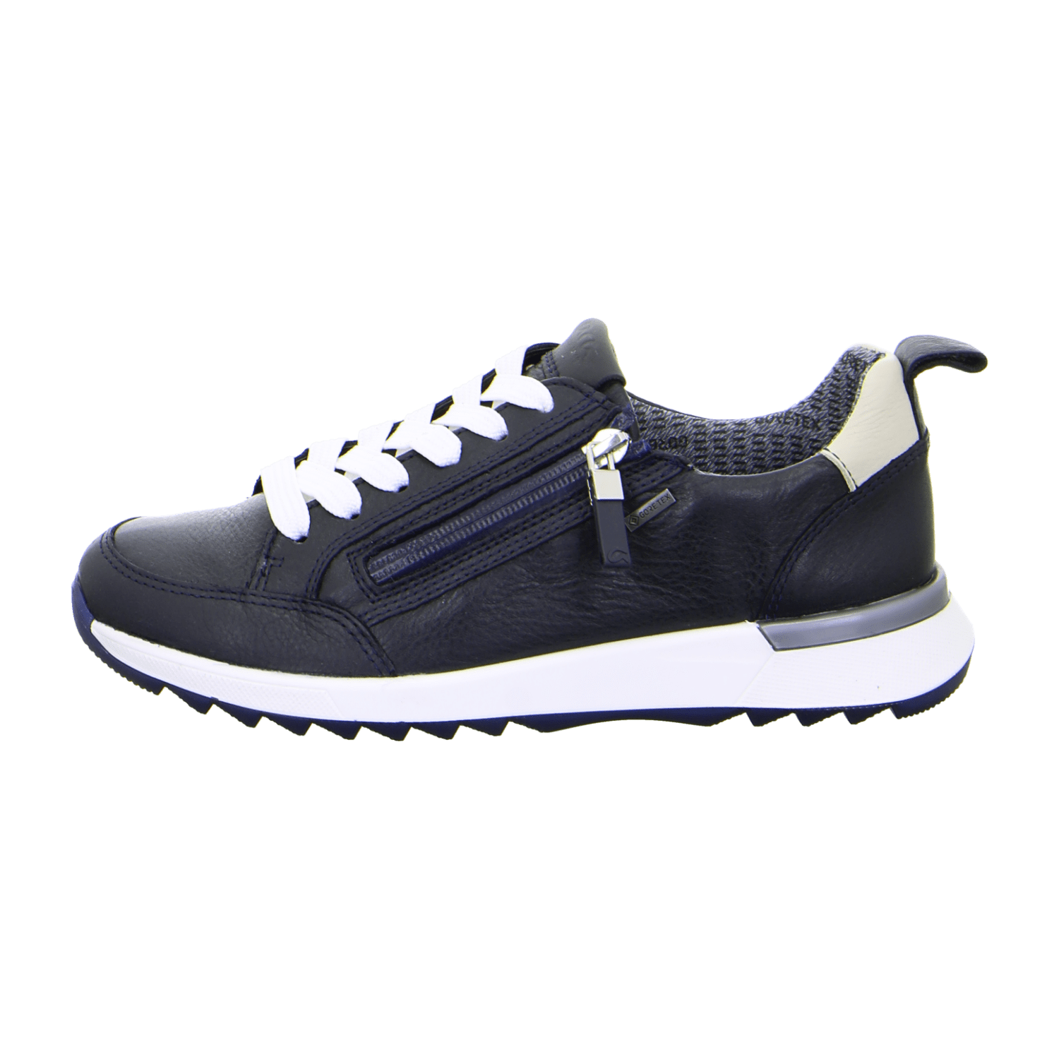 ARA VENICE Women's Sneakers in Blue, Smooth Leather with Lace-Up Closure and Round Toe