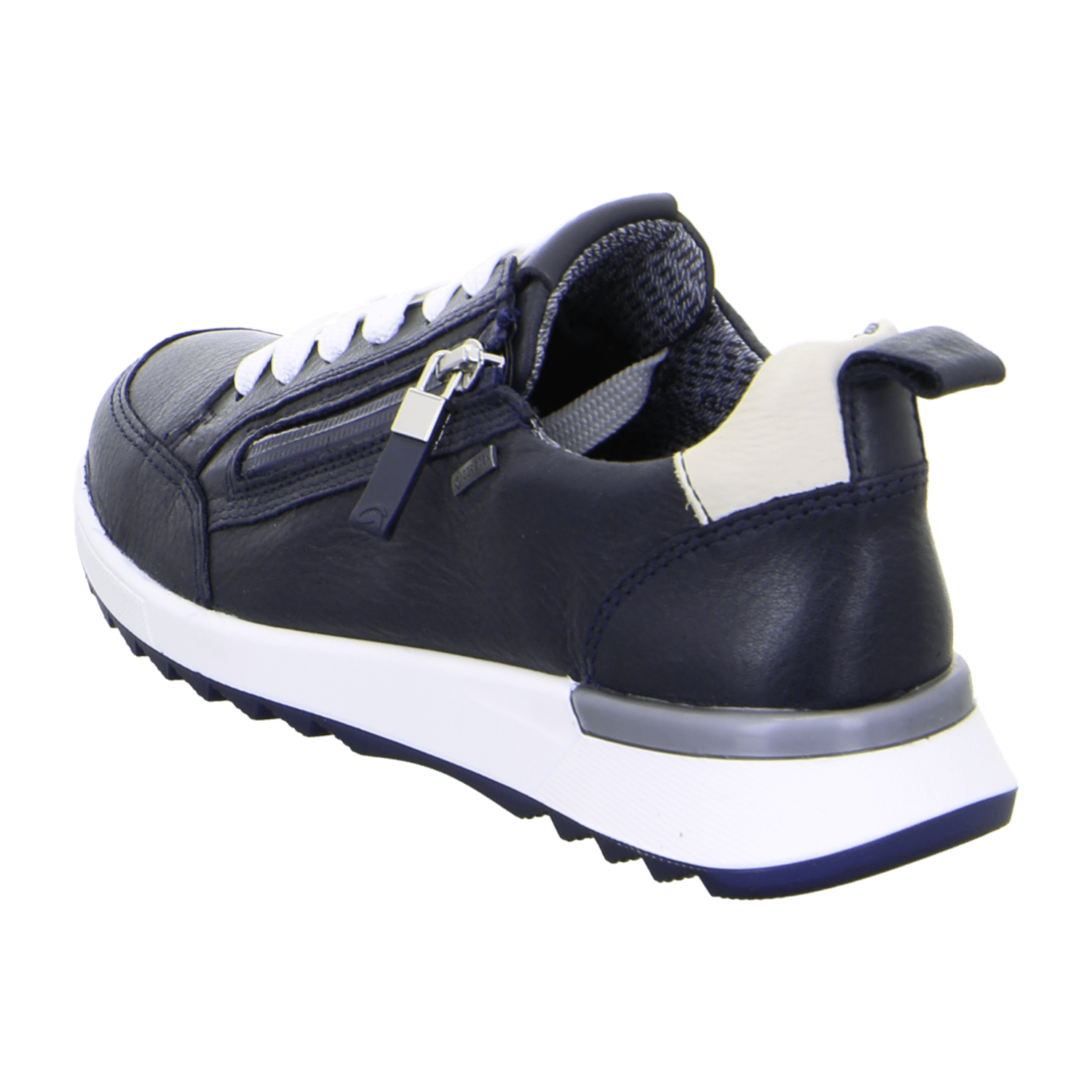 ARA VENICE Women's Sneakers in Blue, Smooth Leather with Lace-Up Closure and Round Toe