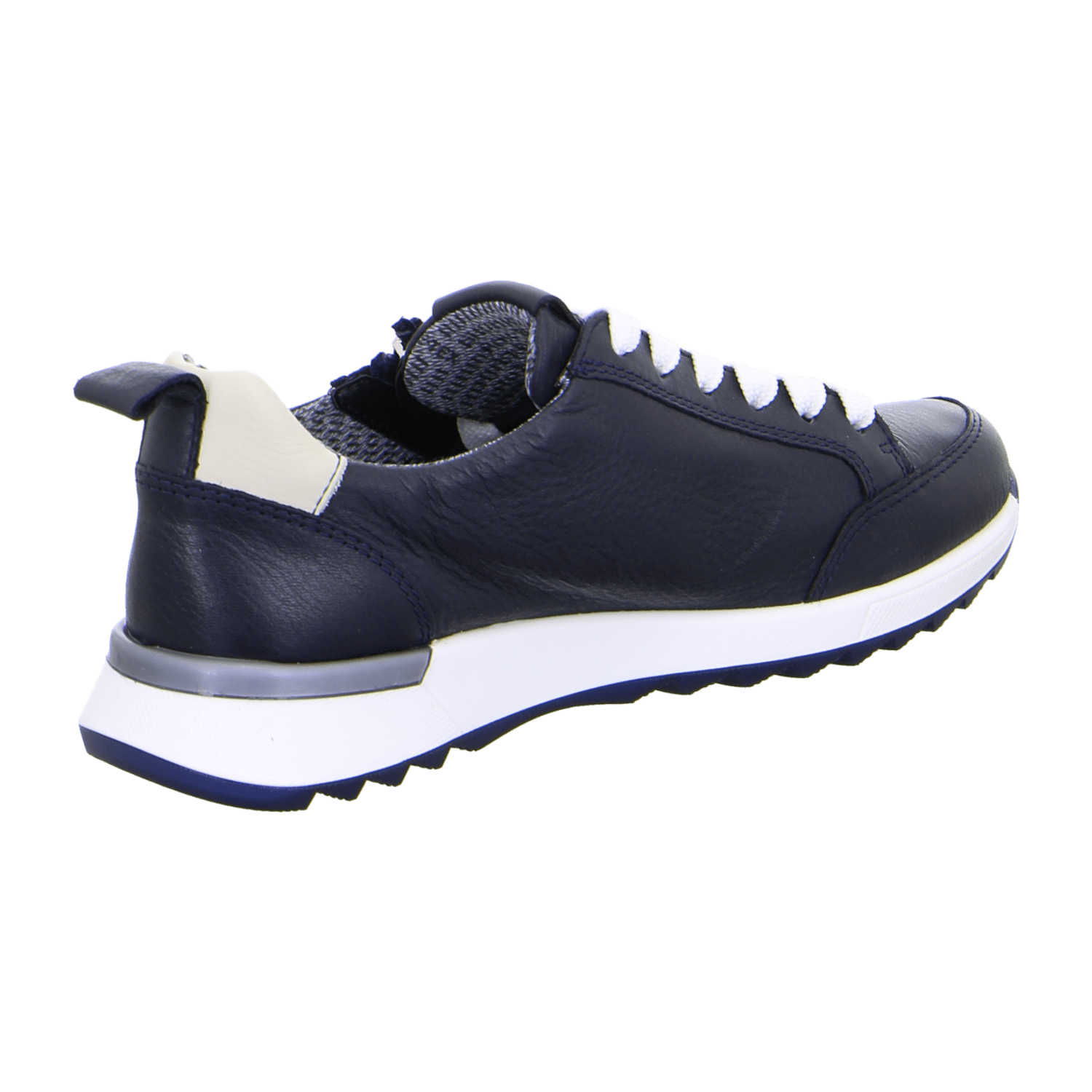 ARA VENICE Women's Sneakers in Blue, Smooth Leather with Lace-Up Closure and Round Toe