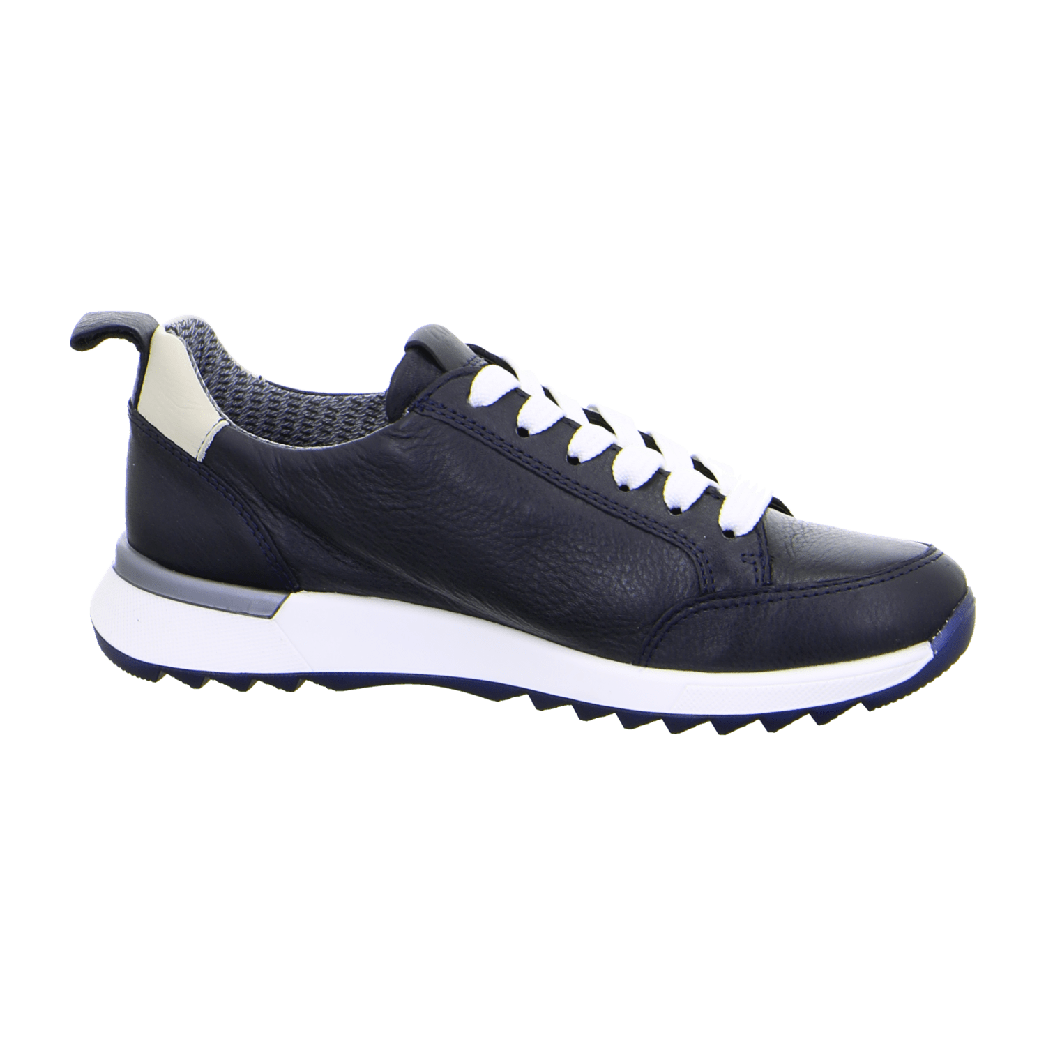 ARA VENICE Women's Sneakers in Blue, Smooth Leather with Lace-Up Closure and Round Toe