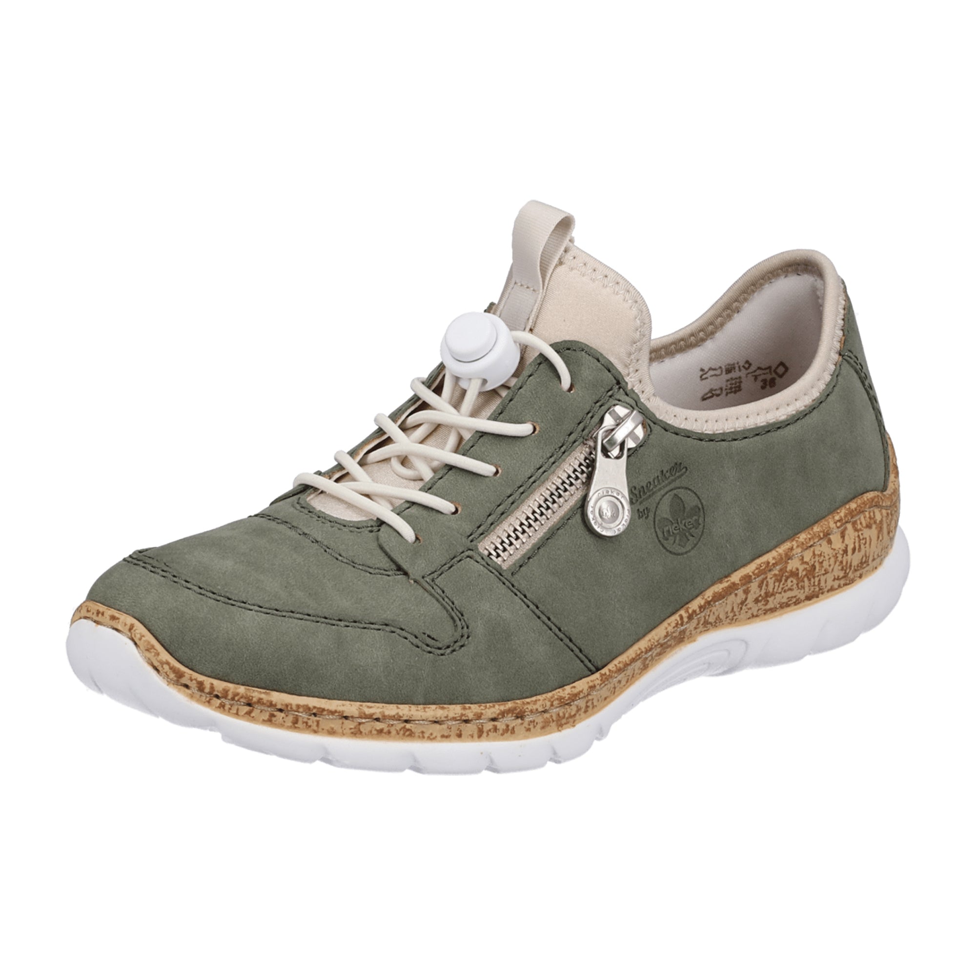 Rieker Nabukino Green Women's Slip-On Shoes with Memory Foam Insole
