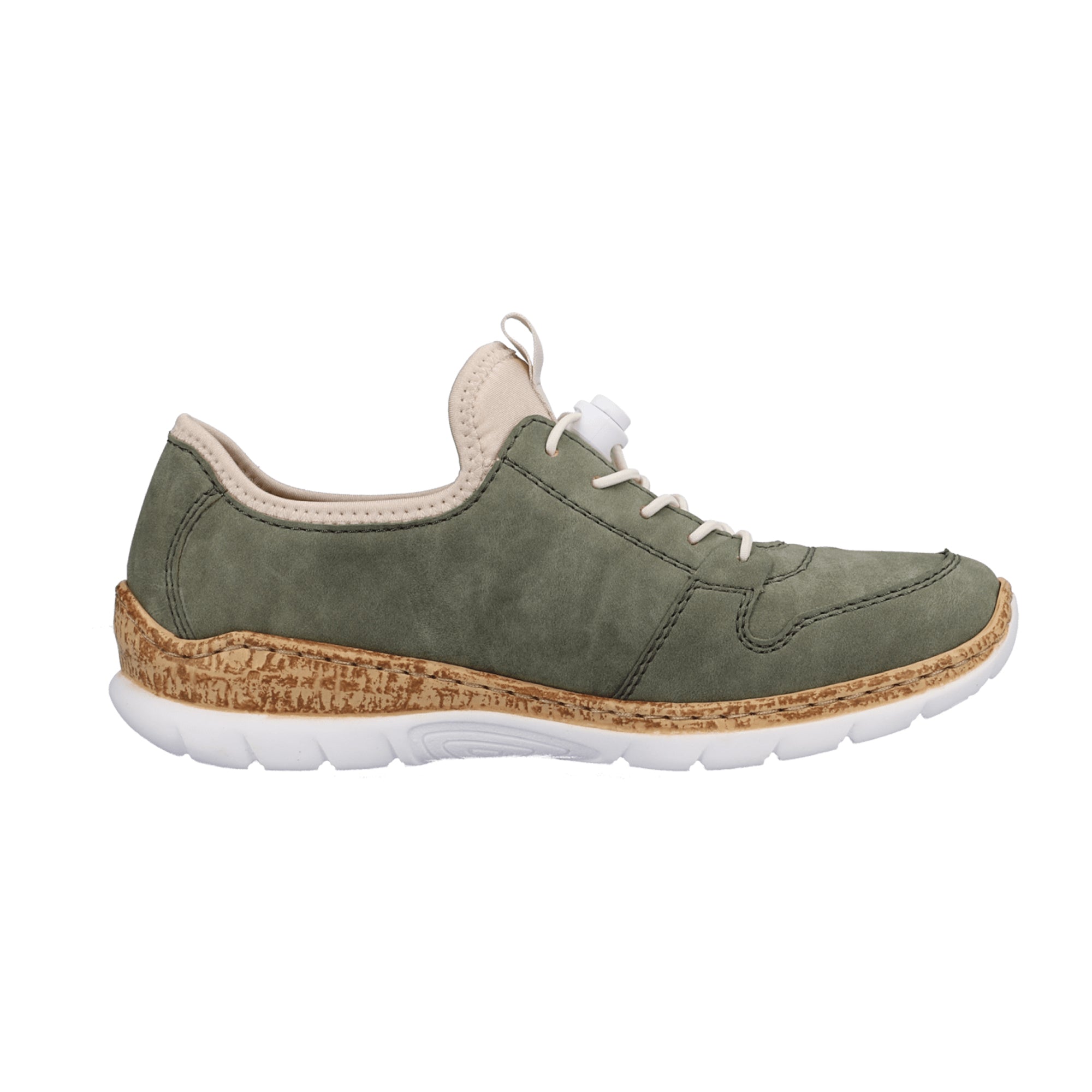Rieker Nabukino Green Women's Slip-On Shoes with Memory Foam Insole