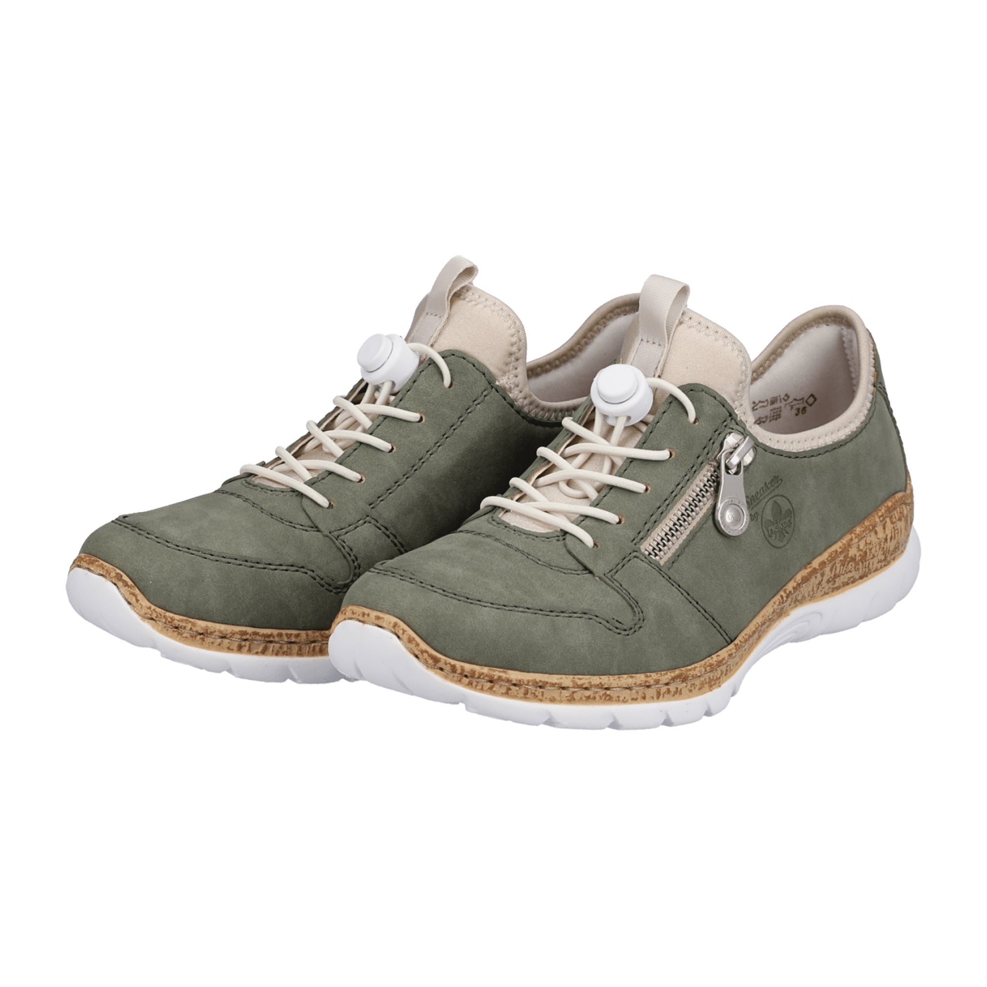 Rieker Nabukino Green Women's Slip-On Shoes with Memory Foam Insole
