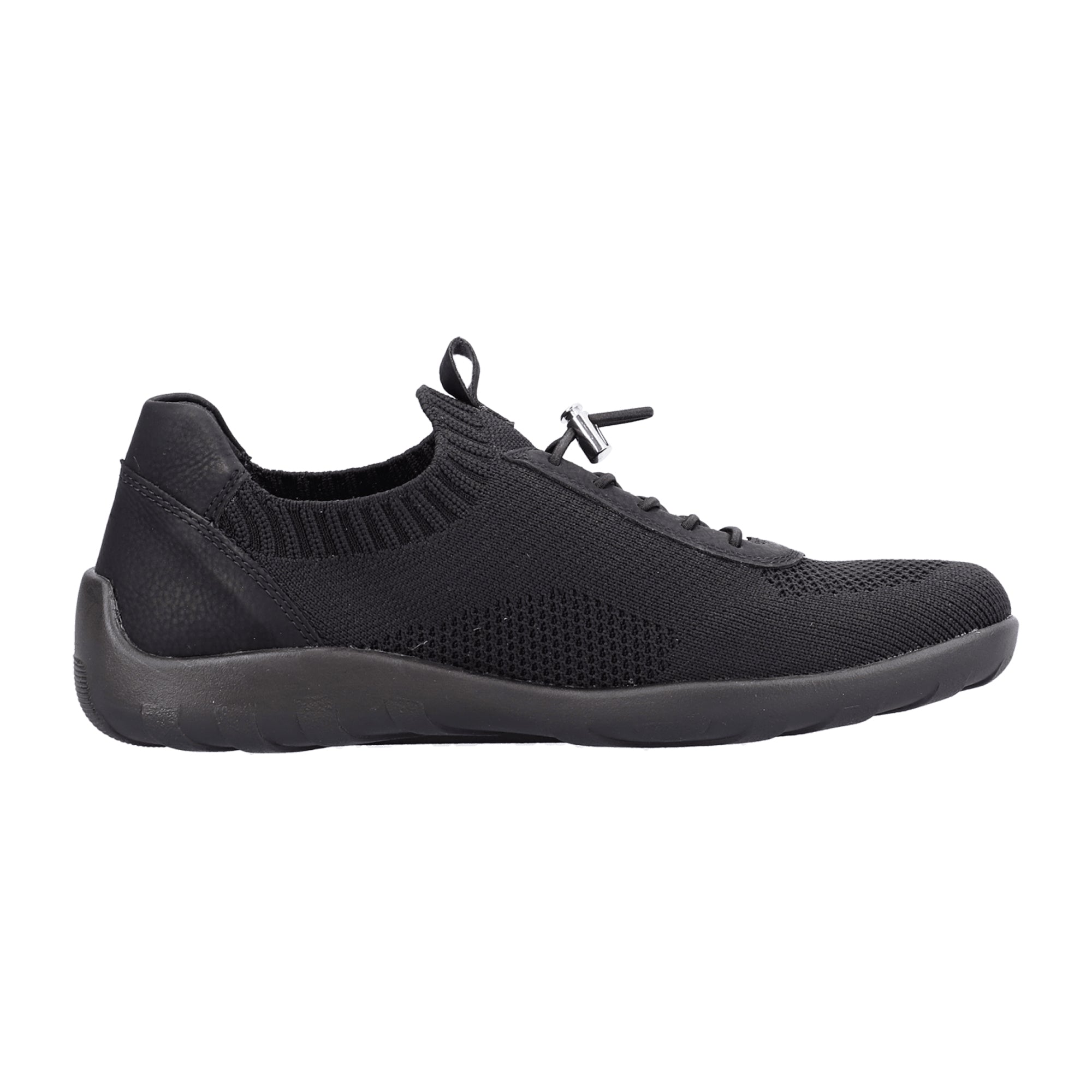 Remonte Women's Black Textile Slip-On Shoes with Soft Cushioning Sole