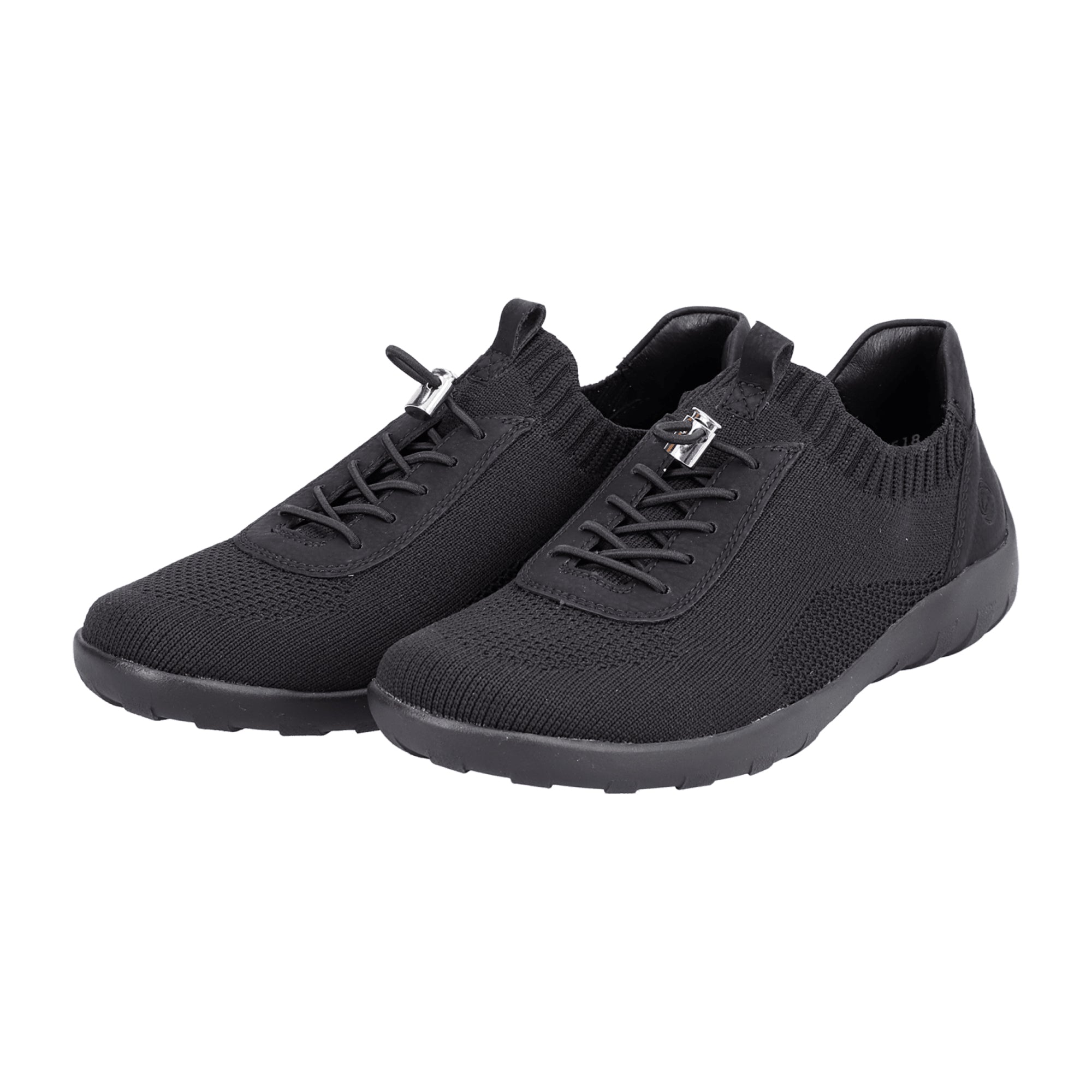 Remonte Women's Black Textile Slip-On Shoes with Soft Cushioning Sole