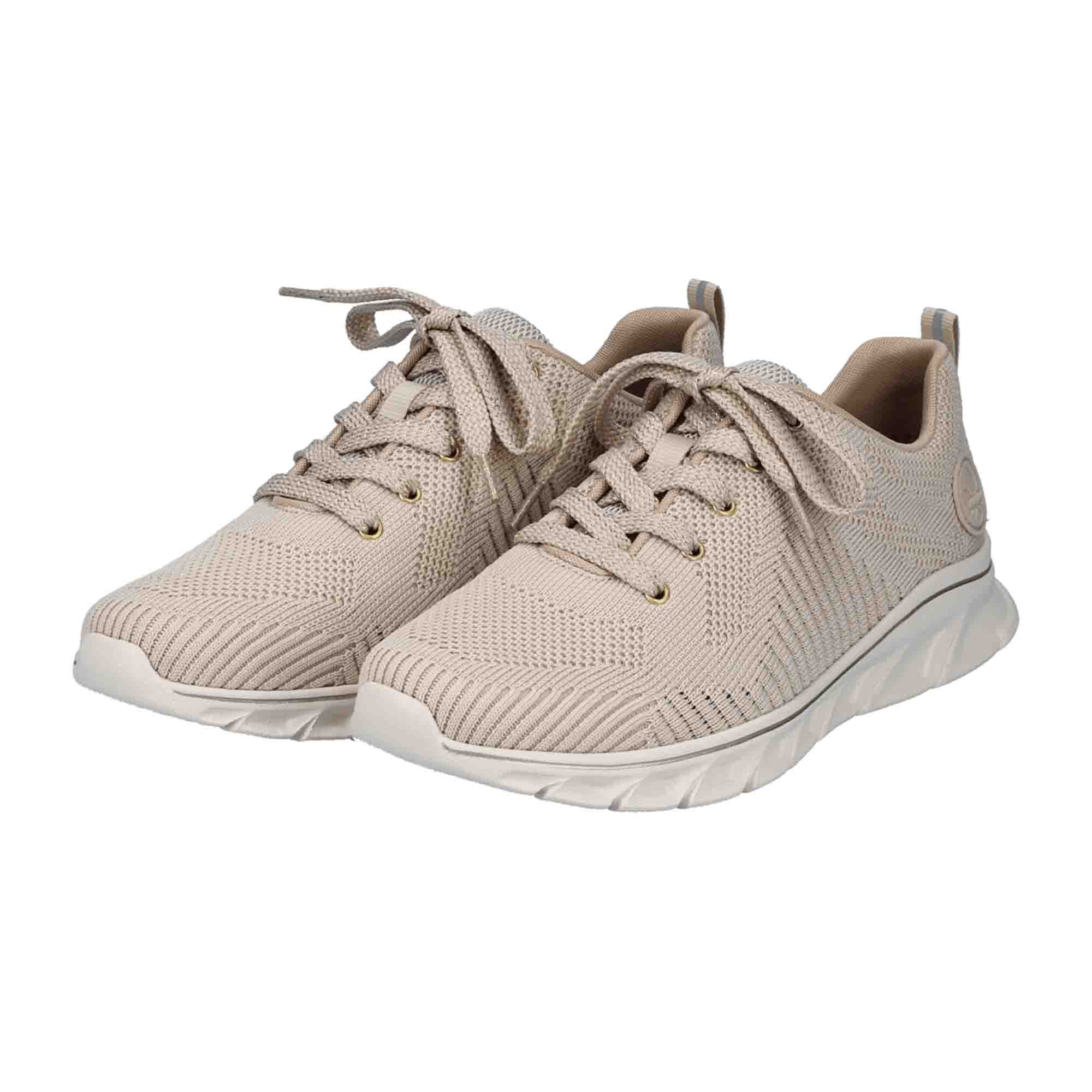 Rieker Beige Women's Sneakers Lightweight Comfortable with Flexible Sole