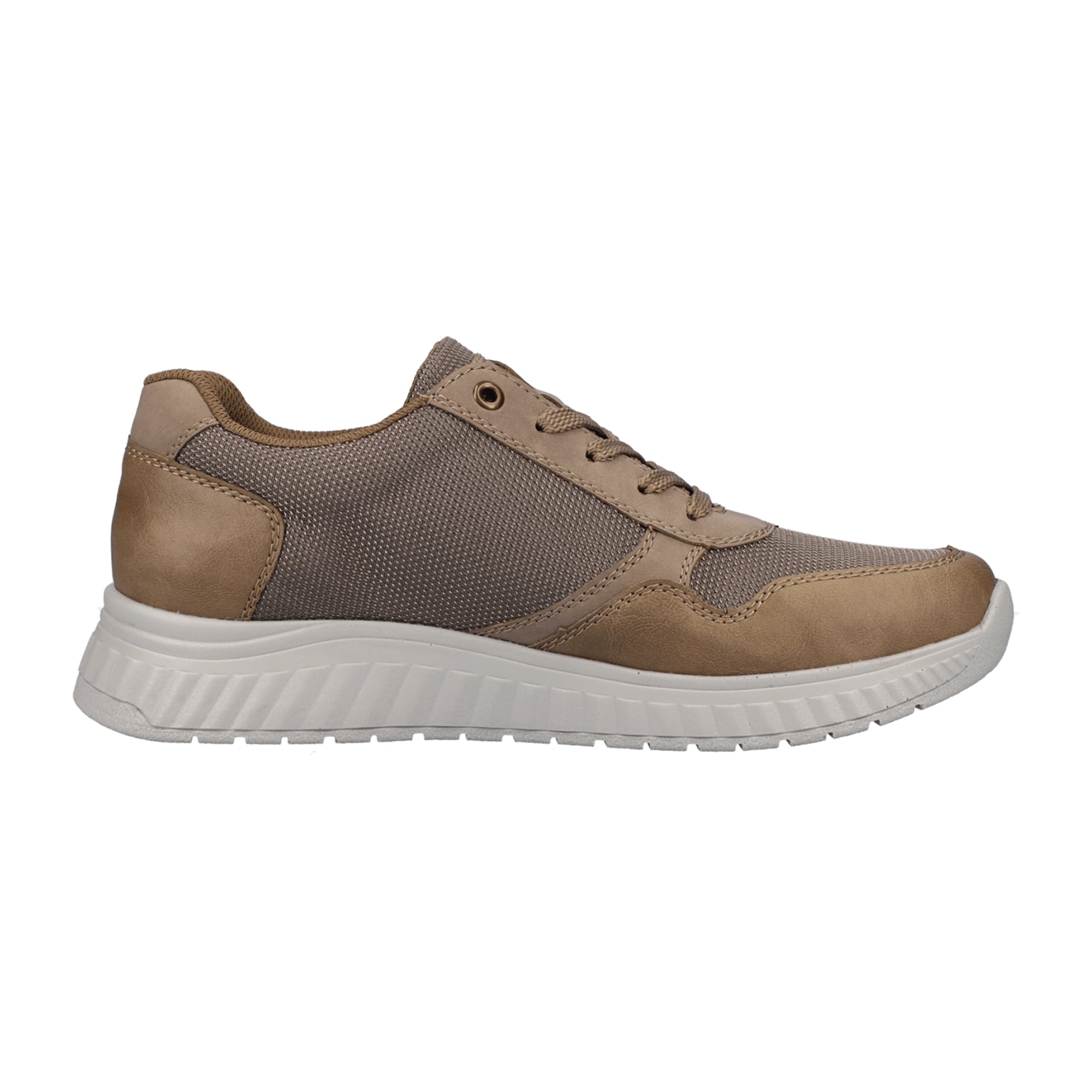 Rieker Beige Men's Sneakers with Zip and Lace-Up Closure Comfortable Casual Shoes