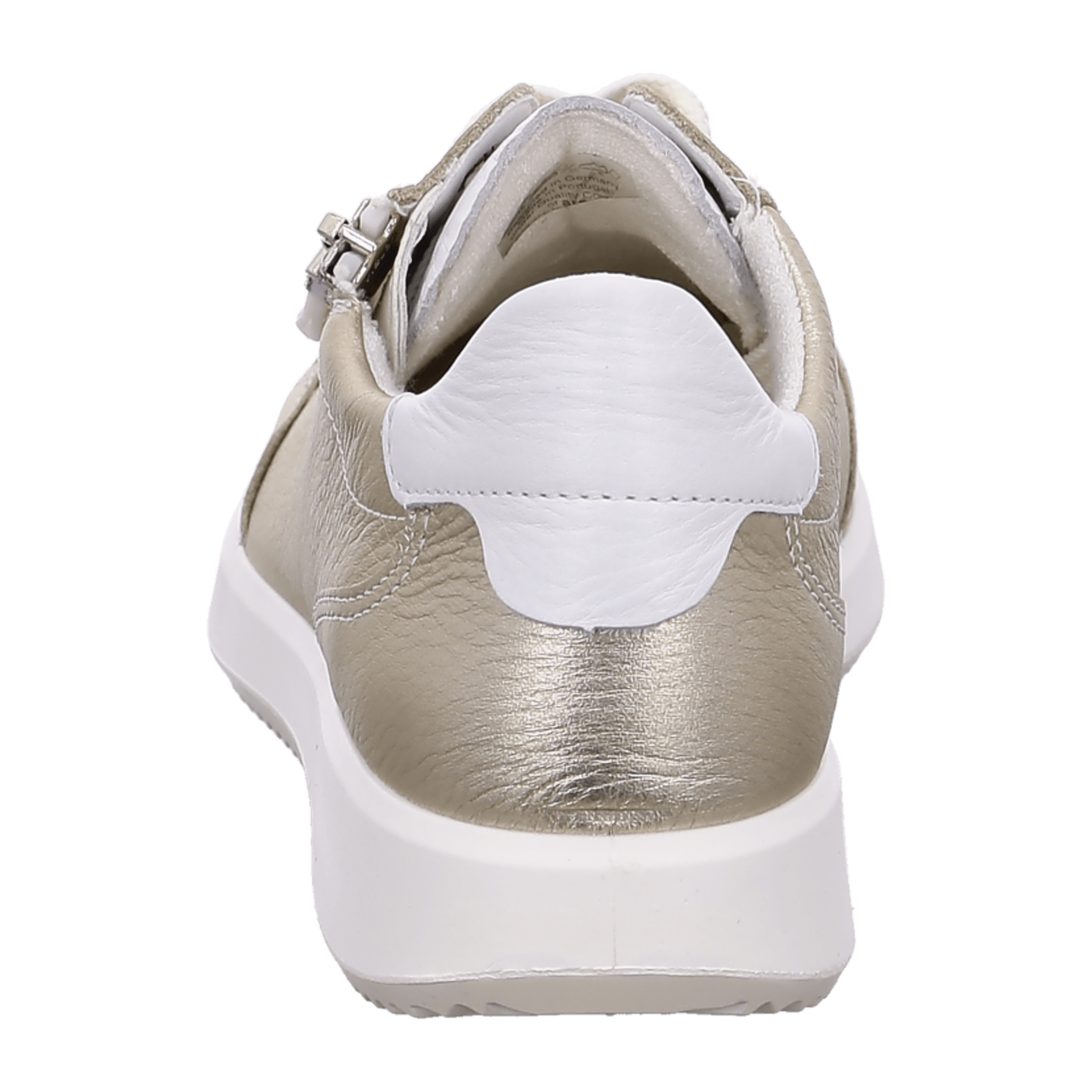 ARA ROMA Women's Leather Sneakers in Gold with Lace-Up Closure
