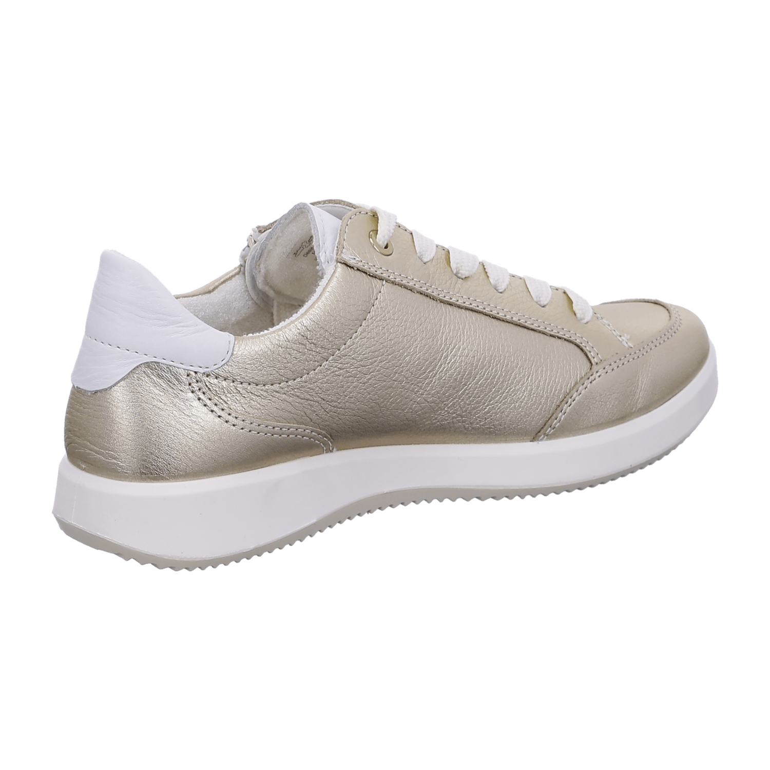 ARA ROMA Women's Leather Sneakers in Gold with Lace-Up Closure