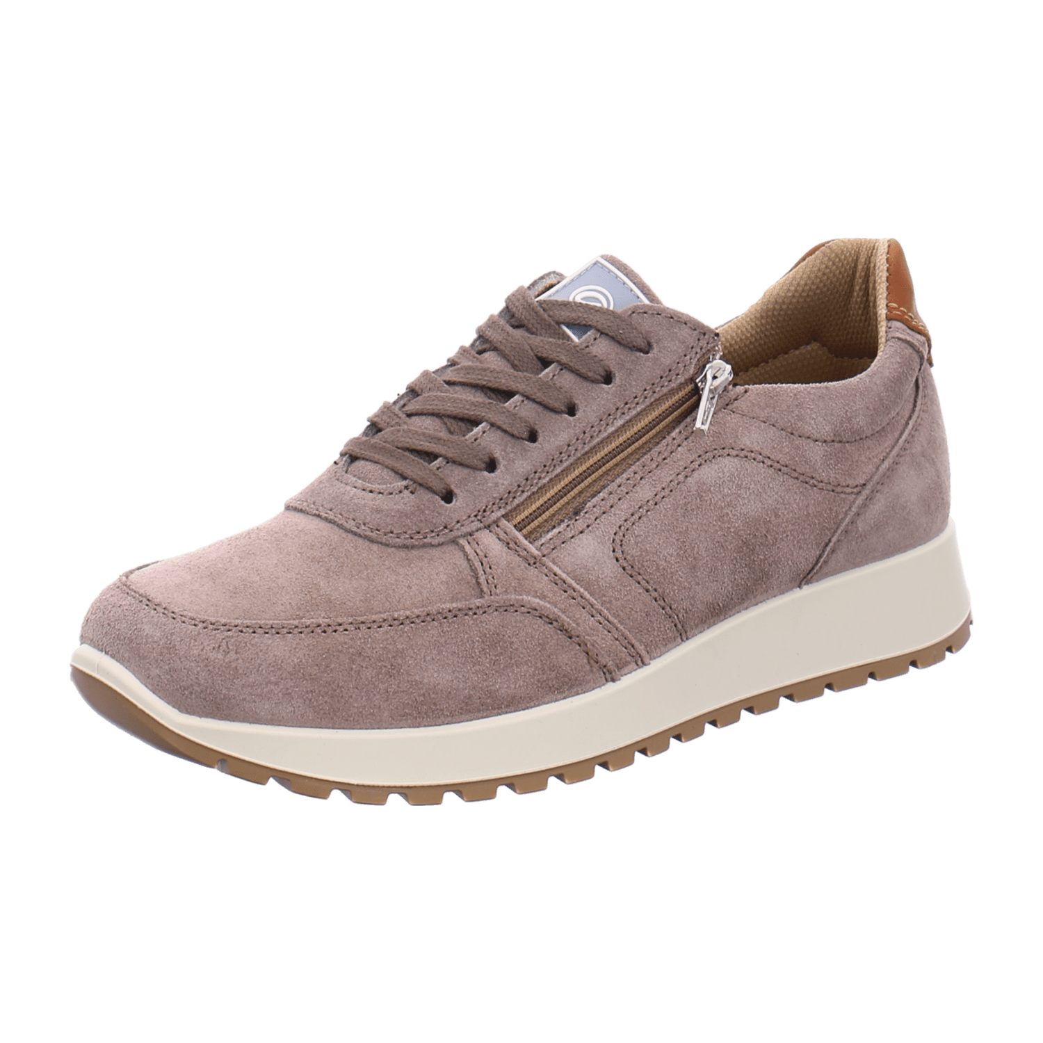 ARA Matteo Men's Suede Sneakers in Beige with Lace-Up Closure