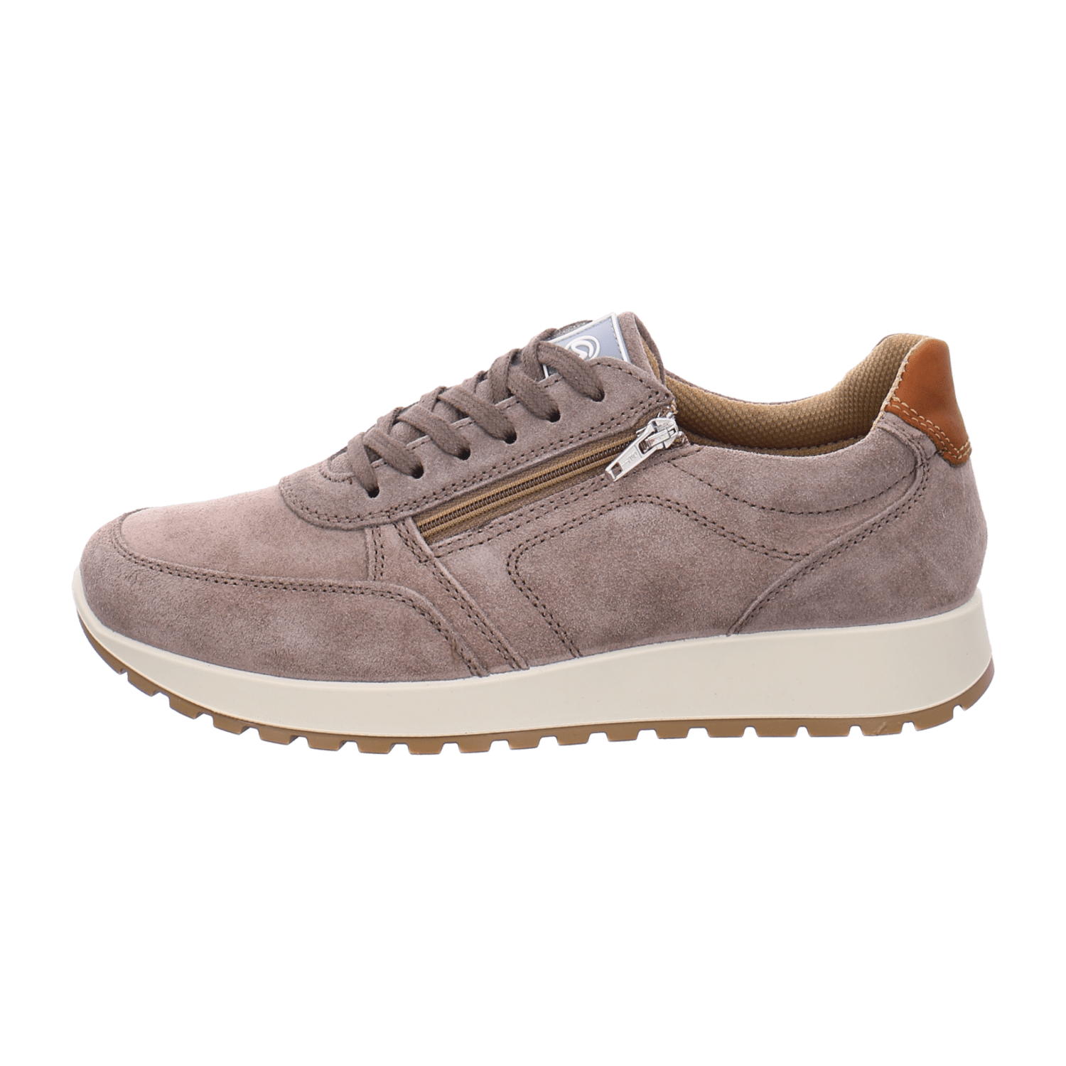 ARA Matteo Men's Suede Sneakers in Beige with Lace-Up Closure