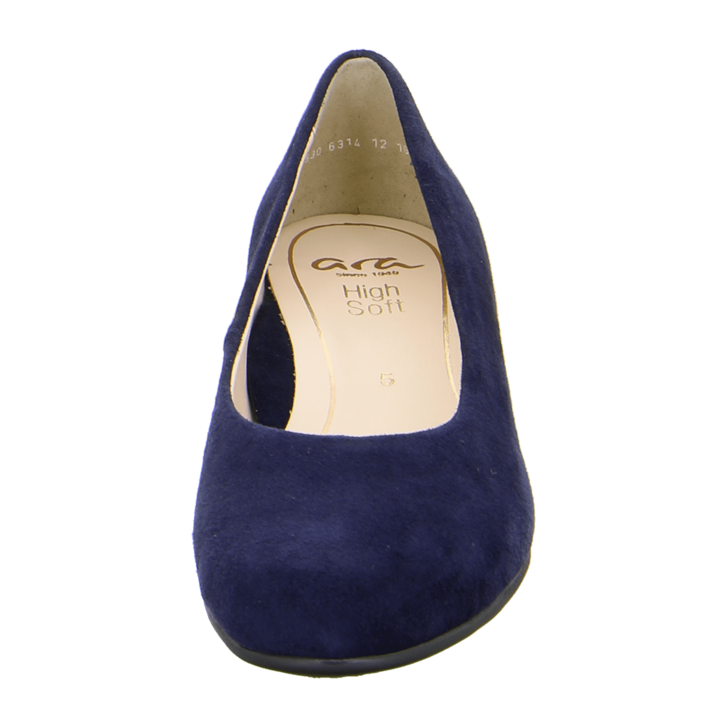 ARA VICENZA VIC Women's Pumps in Blue Velvet Leather with Leather Lining and Round Toe - Slip-On Design