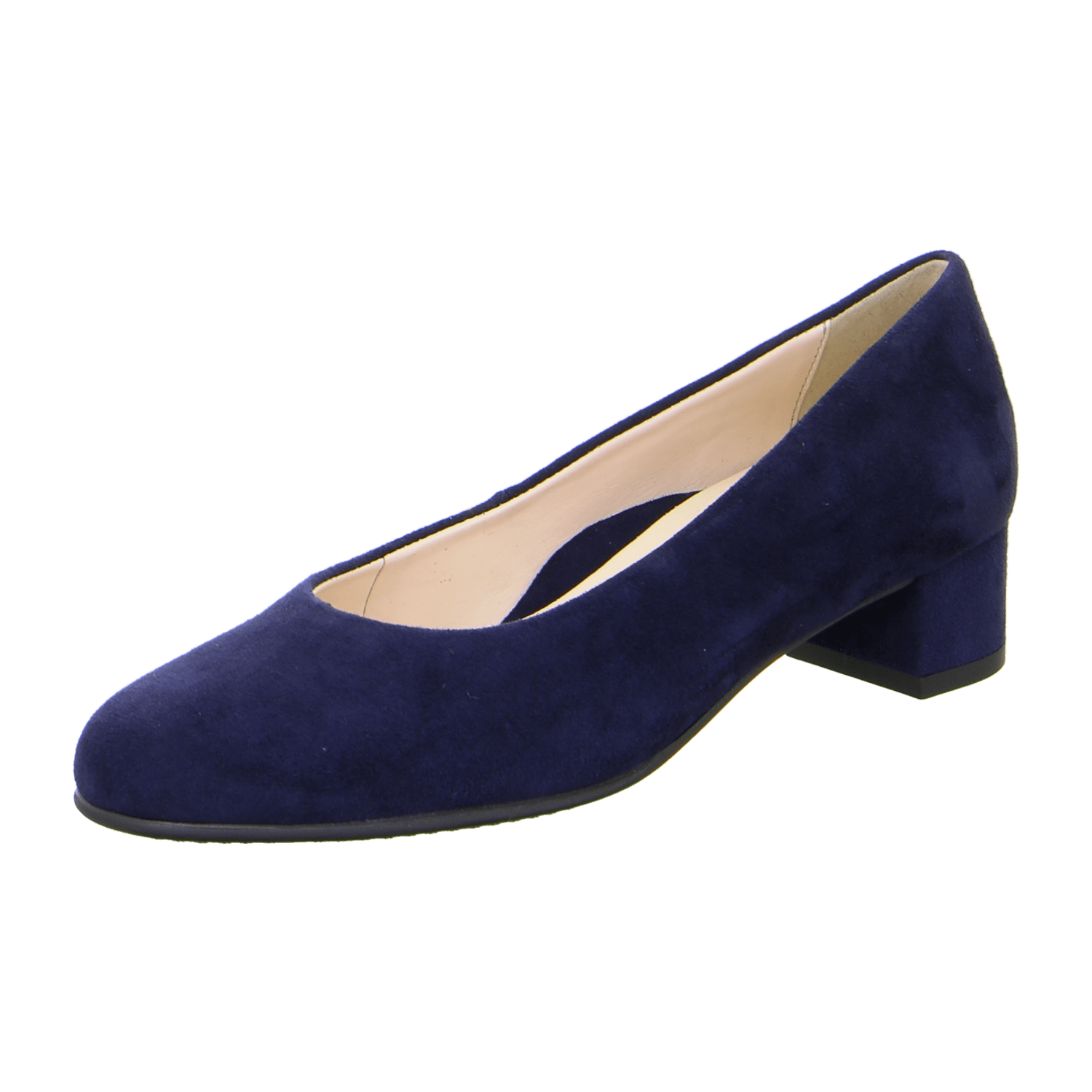 ARA VICENZA VIC Women's Pumps in Blue Velvet Leather with Leather Lining and Round Toe - Slip-On Design
