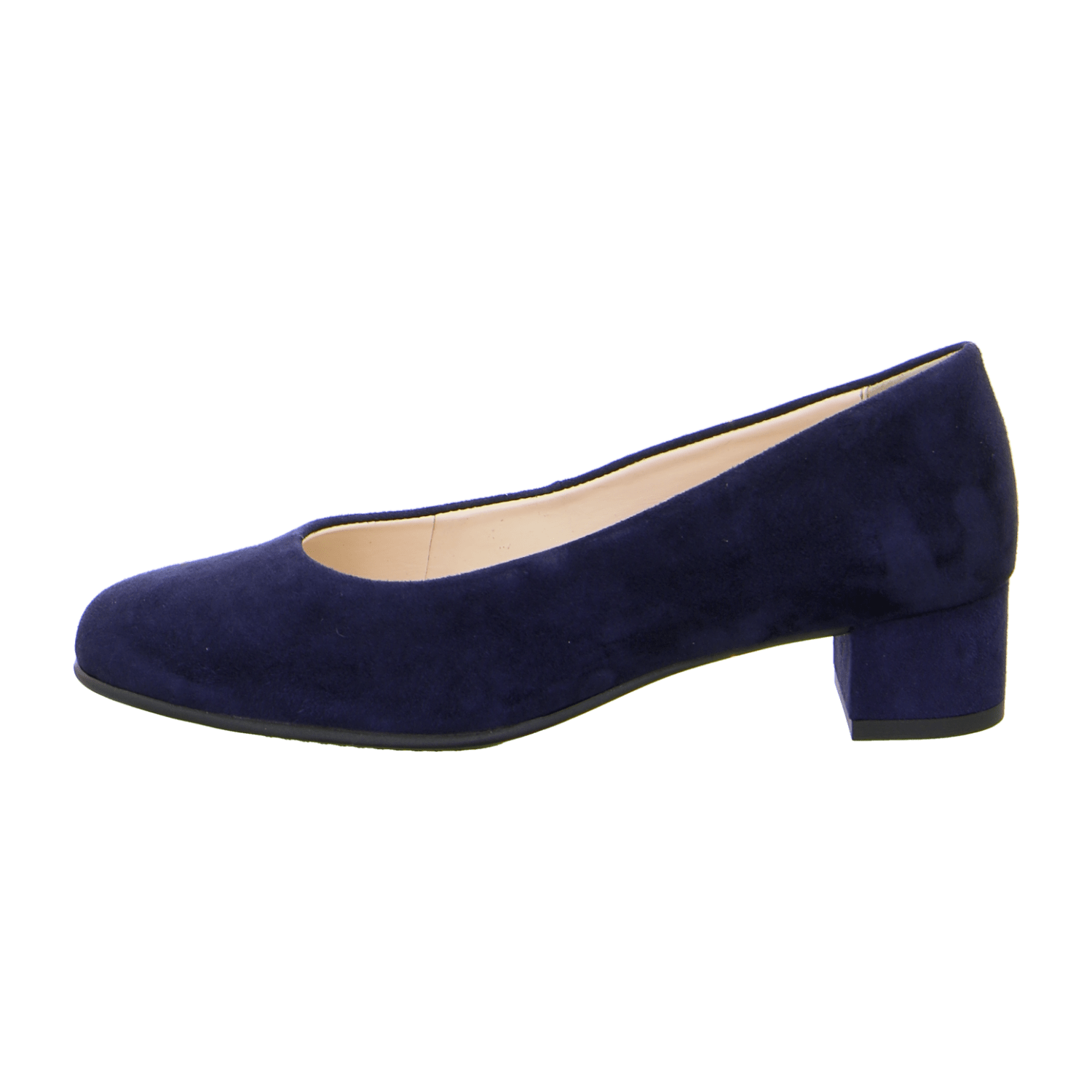 ARA VICENZA VIC Women's Pumps in Blue Velvet Leather with Leather Lining and Round Toe - Slip-On Design