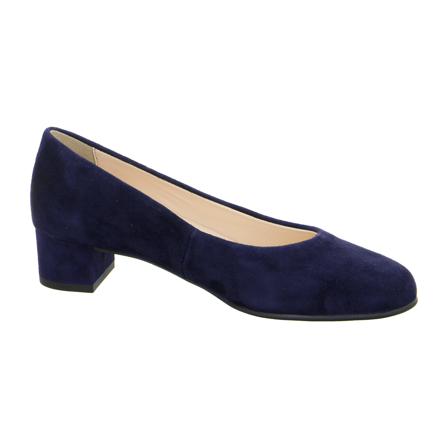 ARA VICENZA VIC Women's Pumps in Blue Velvet Leather with Leather Lining and Round Toe - Slip-On Design