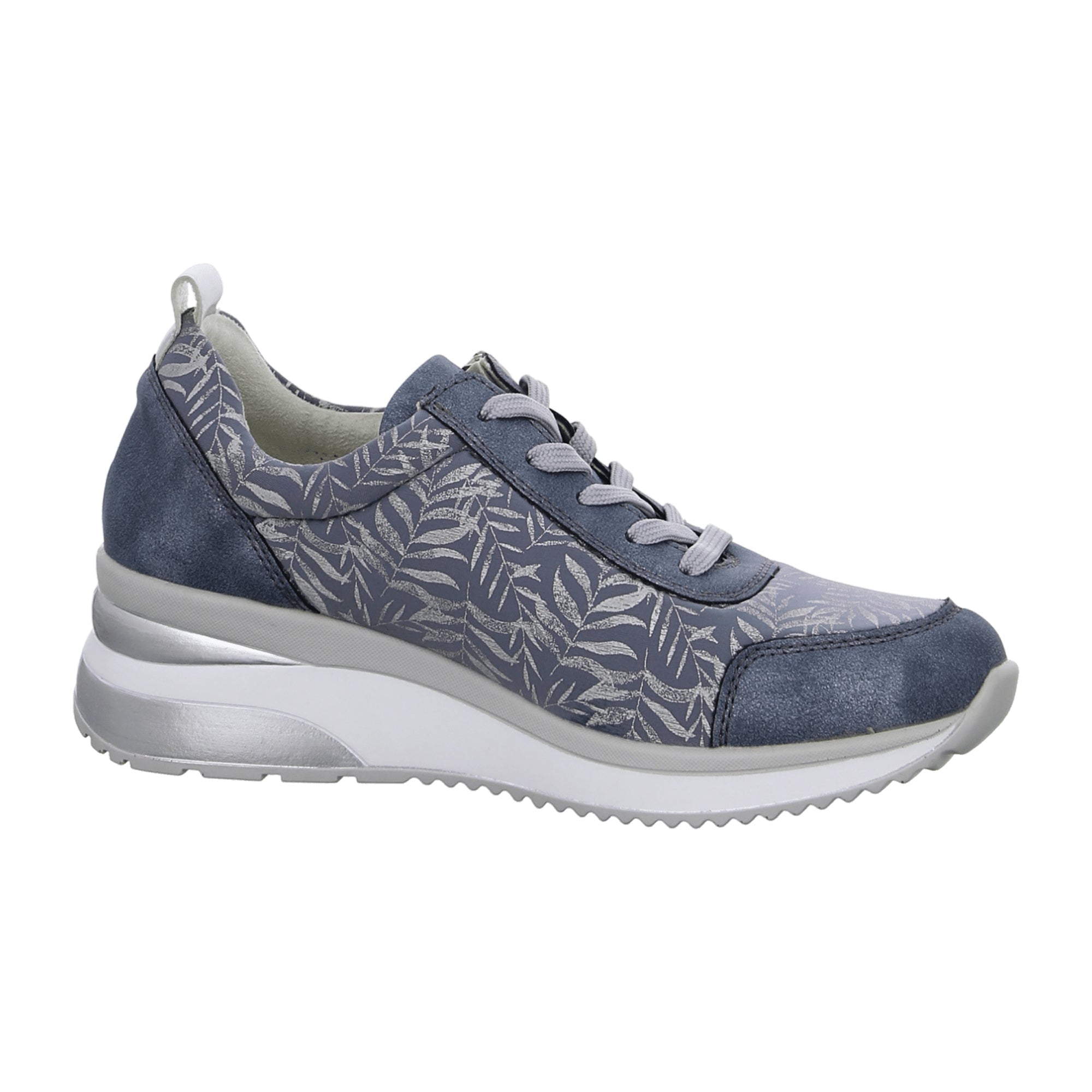 Remonte Women's Blue Sneakers with Zipper and Laces, Comfortable and Stylish