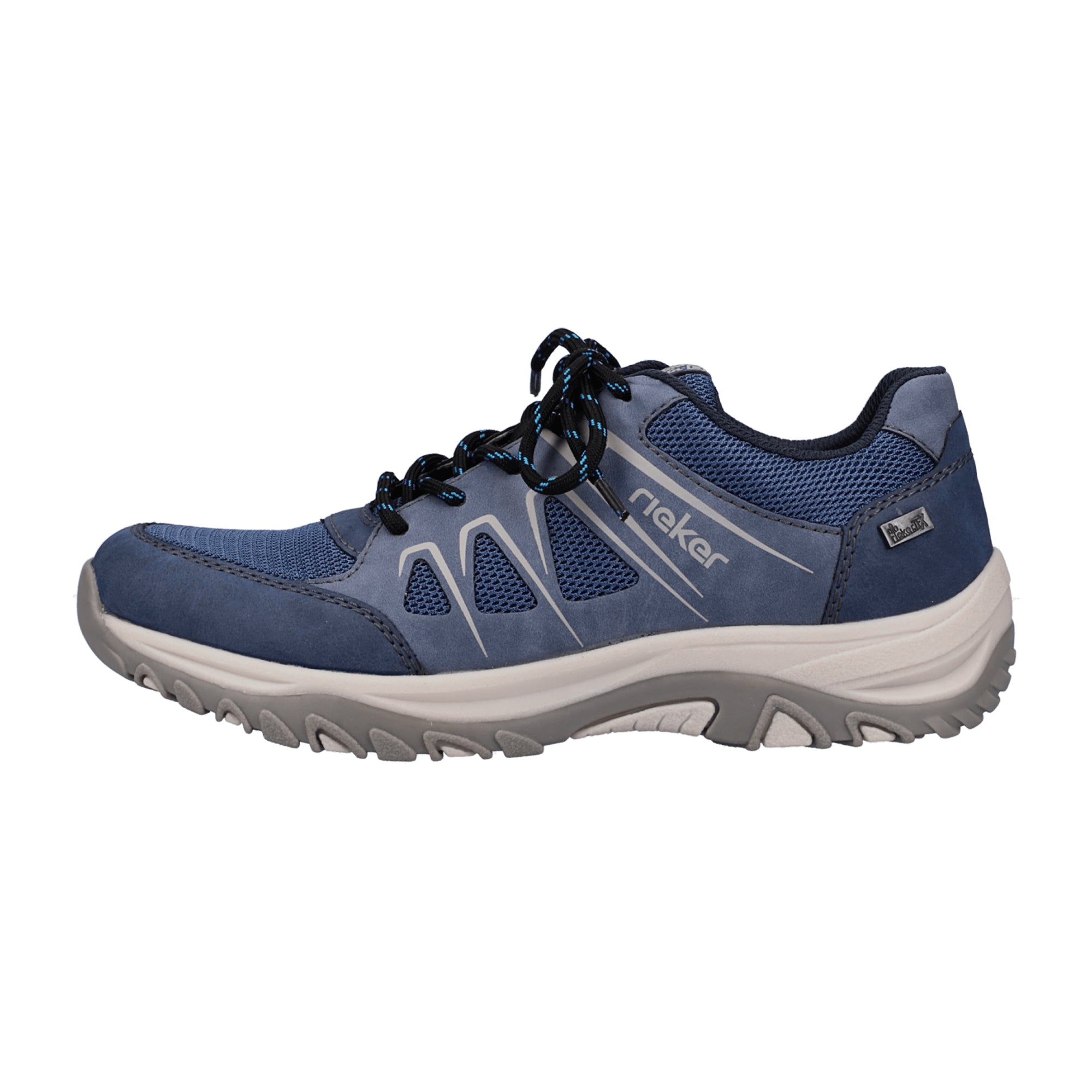 Rieker Women's Comfortable Blue Lace-Up Shoes with Soft Removable Insole