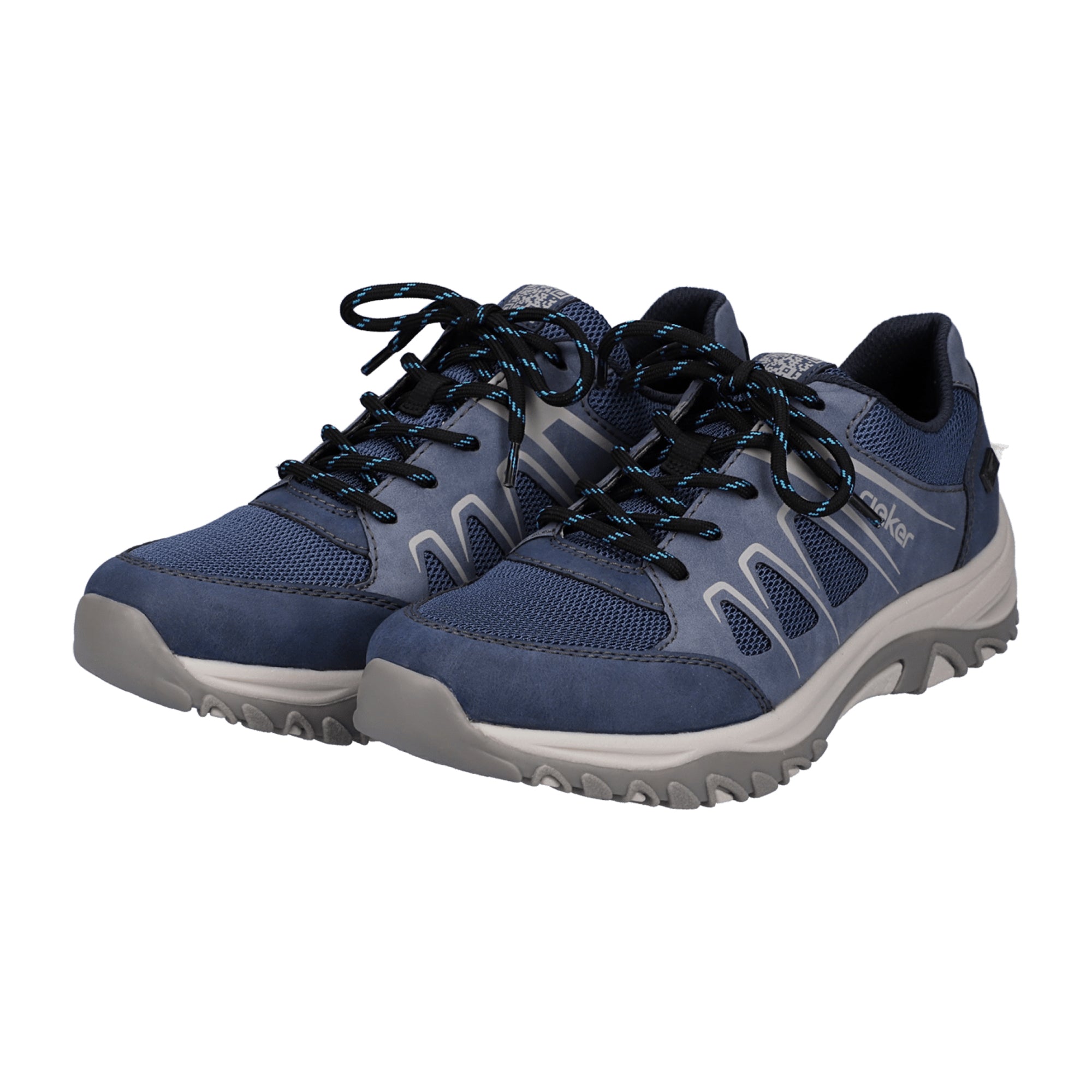 Rieker Women's Comfortable Blue Lace-Up Shoes with Soft Removable Insole