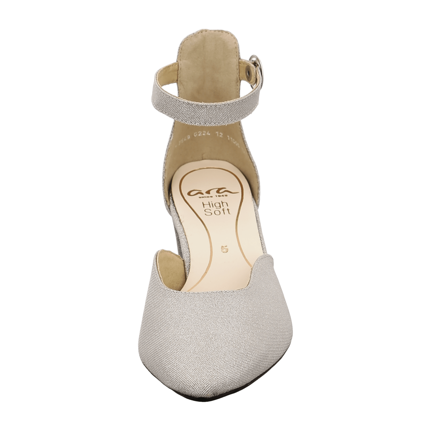 ARA Women's Pumps Pointed Toe Synthetic Leather Lining in Silver