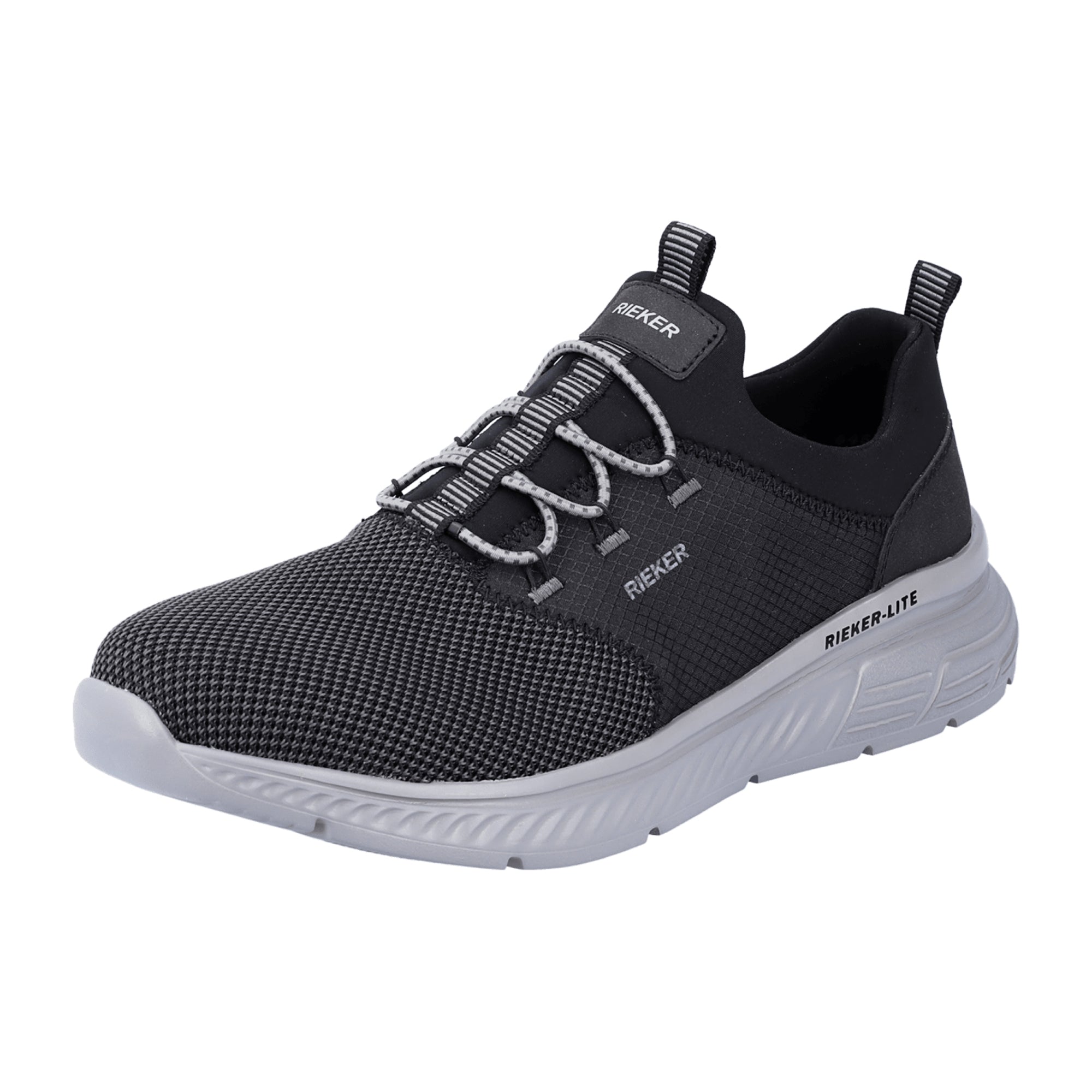 Rieker Men's Black Casual Lace-Up Shoes Lightweight Comfortable Sole