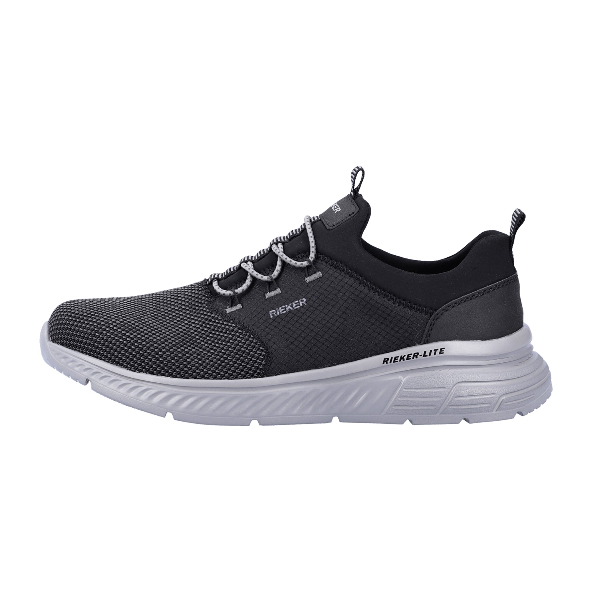 Rieker Men's Black Casual Lace-Up Shoes Lightweight Comfortable Sole
