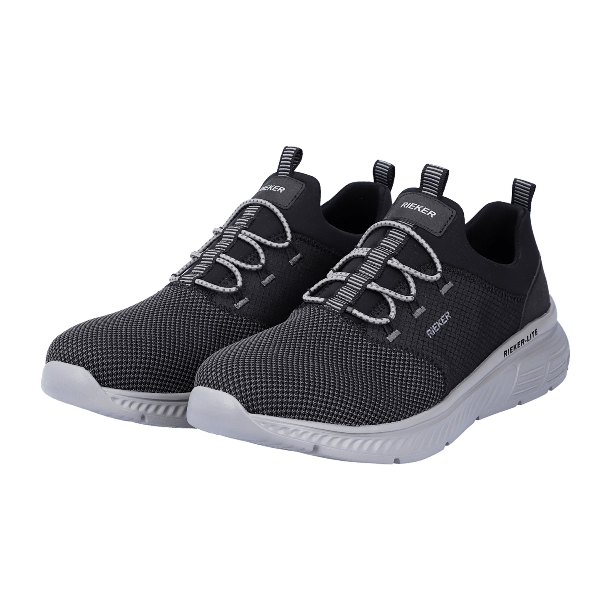 Rieker Men's Black Casual Lace-Up Shoes Lightweight Comfortable Sole