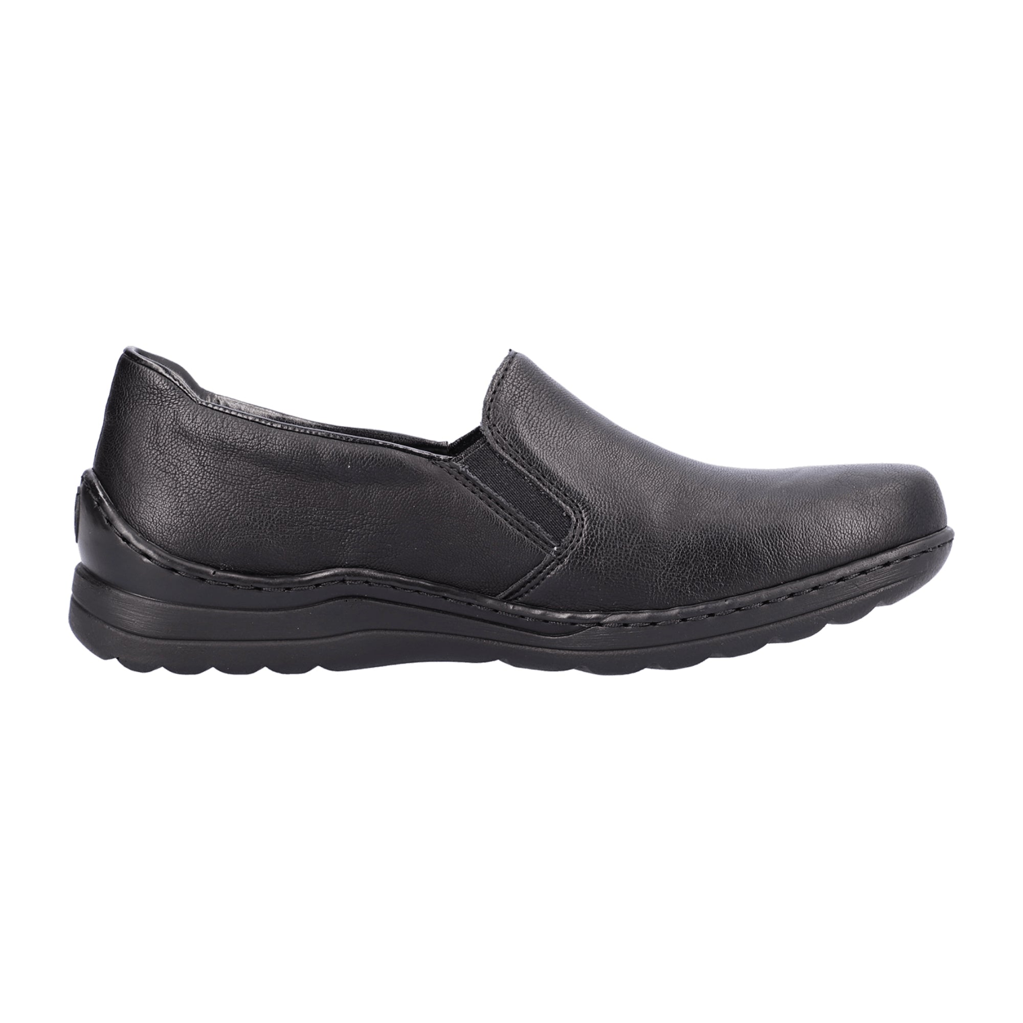 Rieker Black Slip-On Shoes for Women with Comfort Sole and Wide Fit