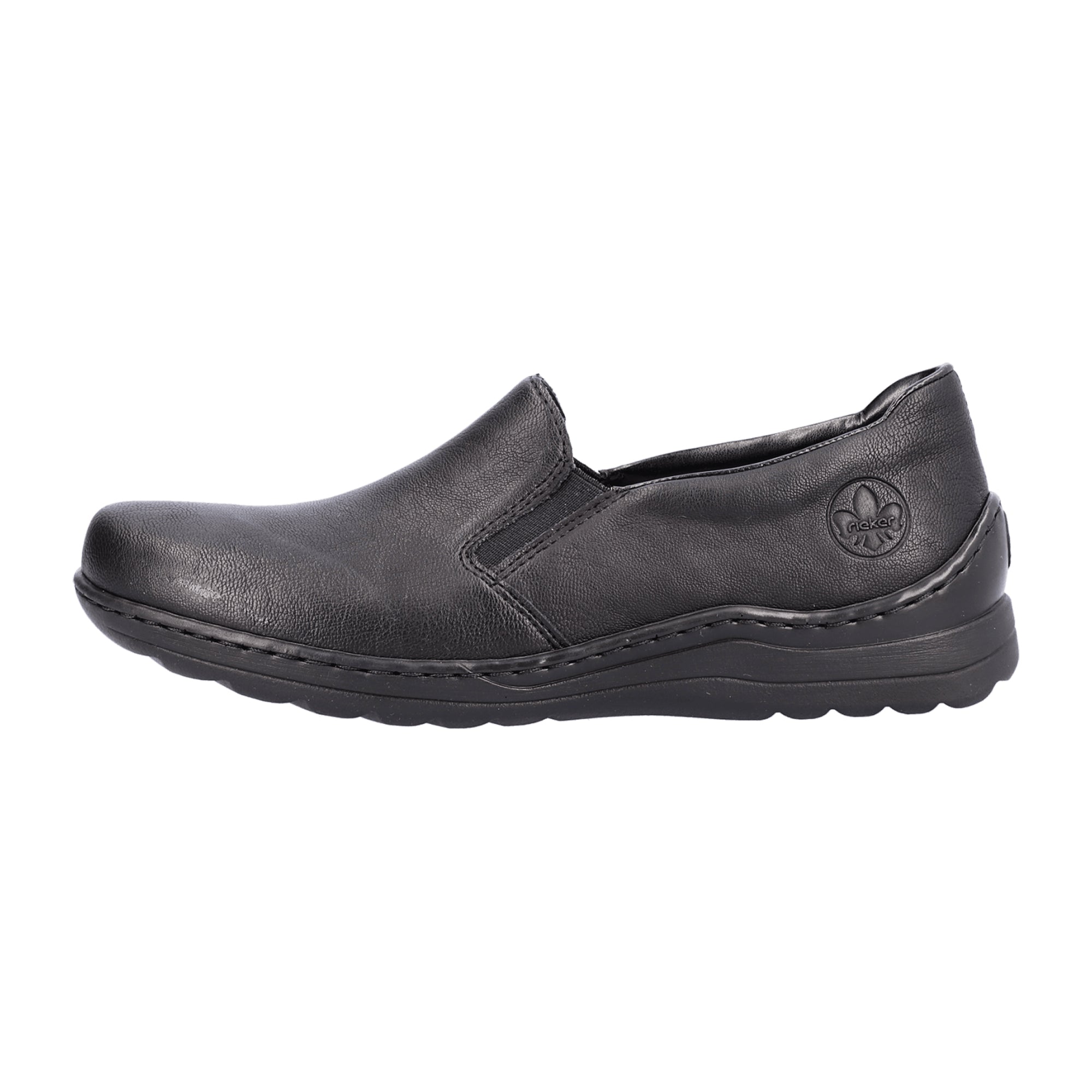 Rieker Black Slip-On Shoes for Women with Comfort Sole and Wide Fit