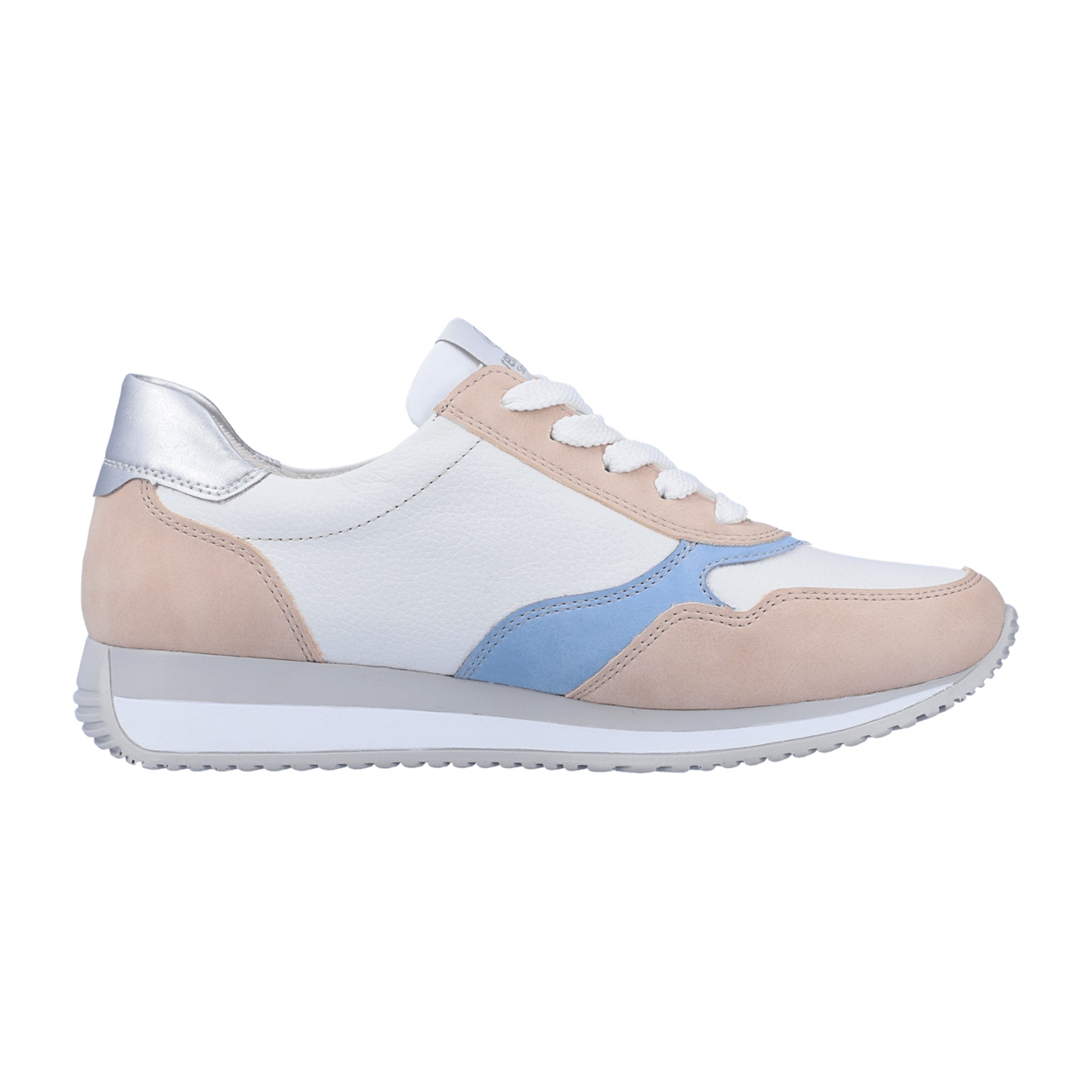 Remonte Women's White Leather Sneakers with Zipper and Breathable Microvelour Lining