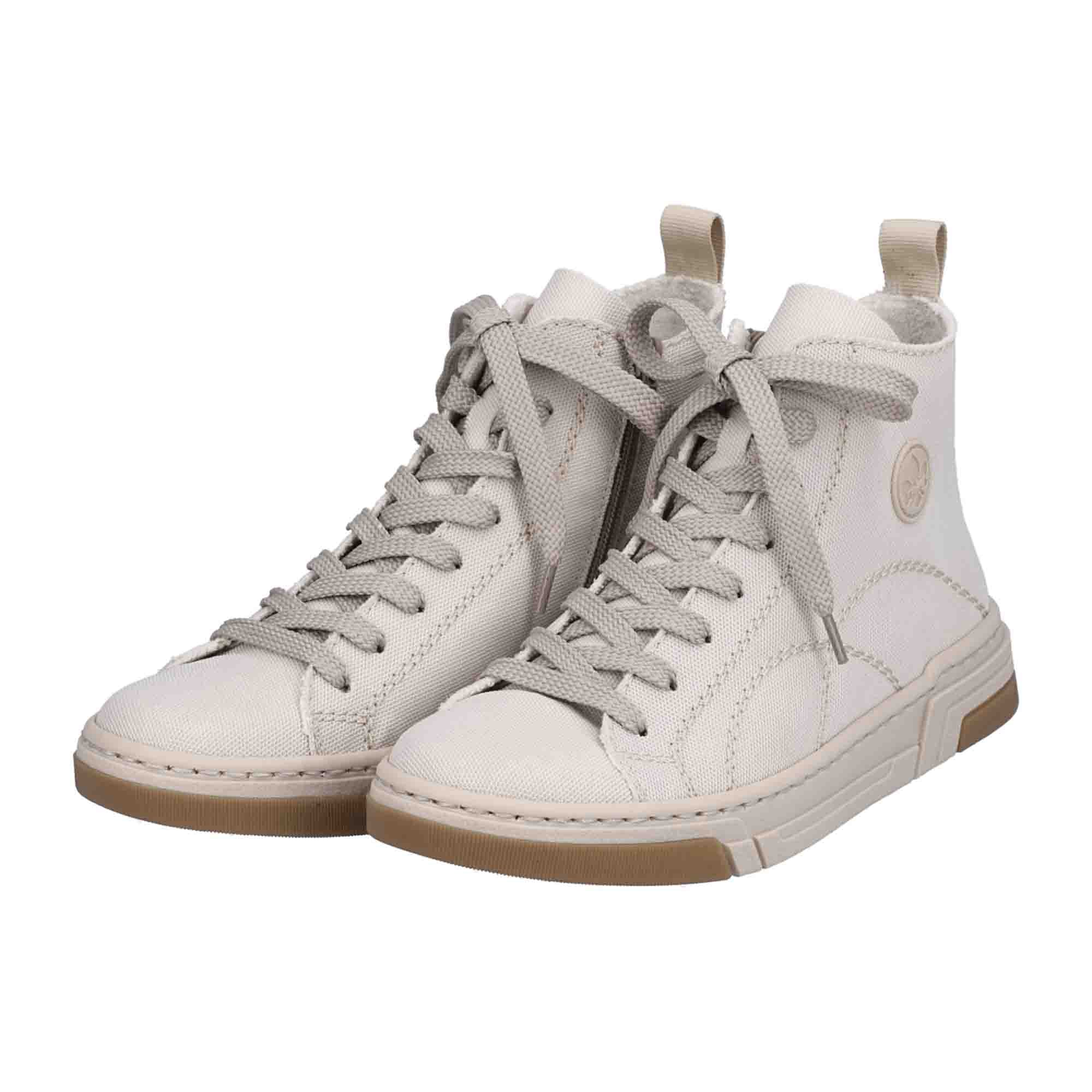 Rieker Levy White Women's Sneakers Comfortable Adjustable Lace-Up Shoes