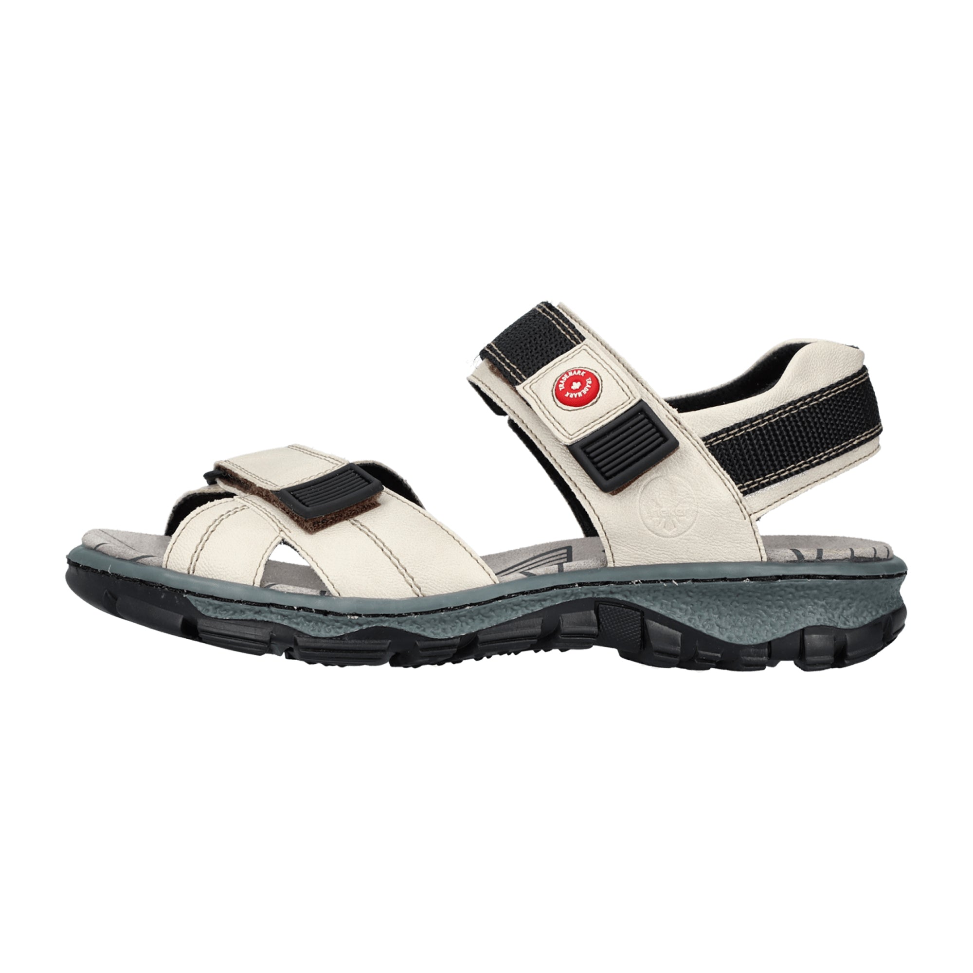 Rieker Women's Beige Sandals with Adjustable Straps and Cushioned Sole