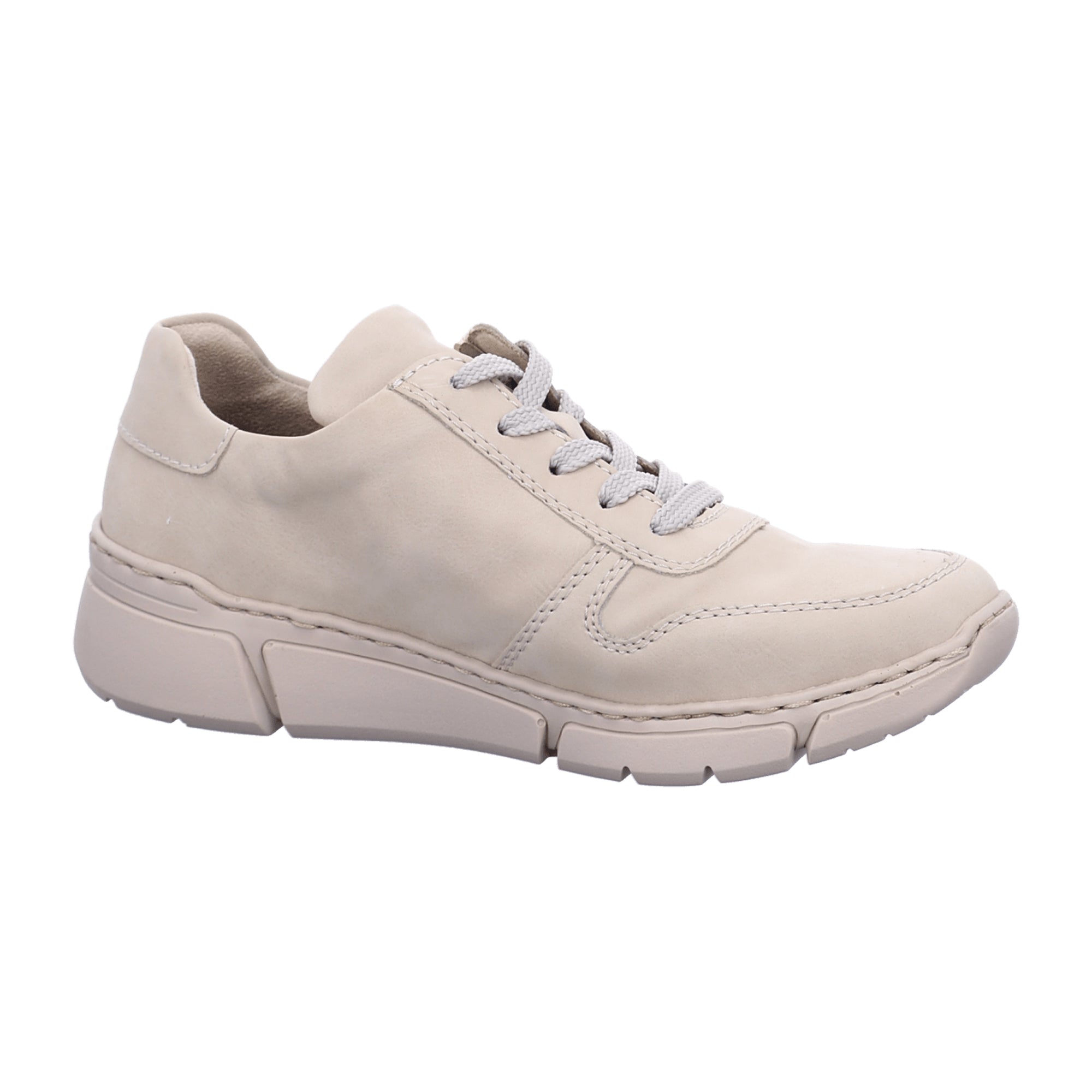 Rieker Beige Sneakers for Women with Zip and Laces, Comfortable and Stylish