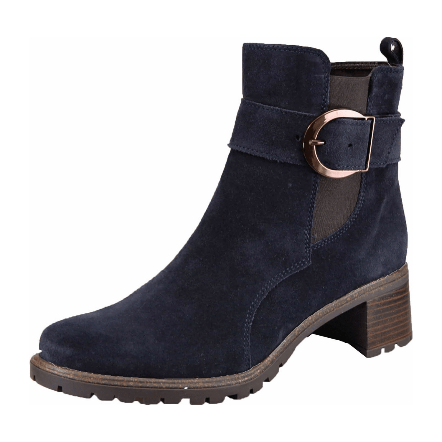 ARA RONDA Women's Boots in Black Velour Leather with Zipper and Winter Lining Classic Boots with Round Toe