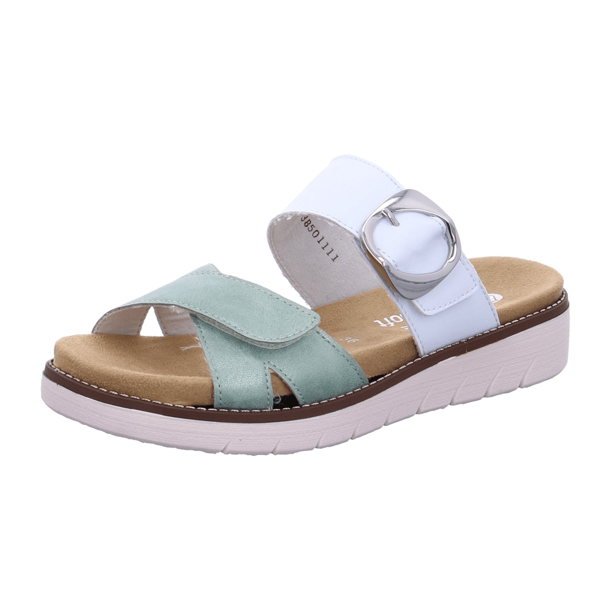 Remonte Women's Green Sandals with Velcro Strap and Comfort Features