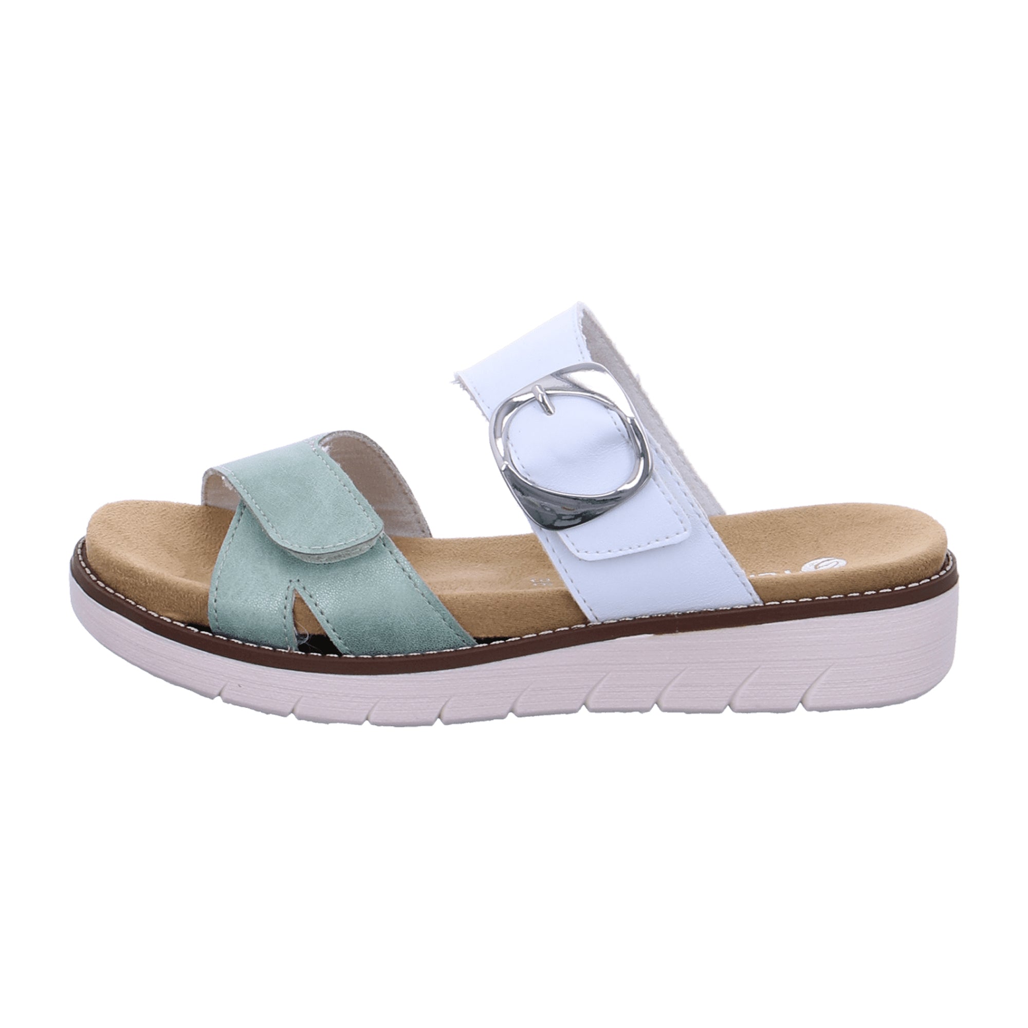 Remonte Women's Green Sandals with Velcro Strap and Comfort Features