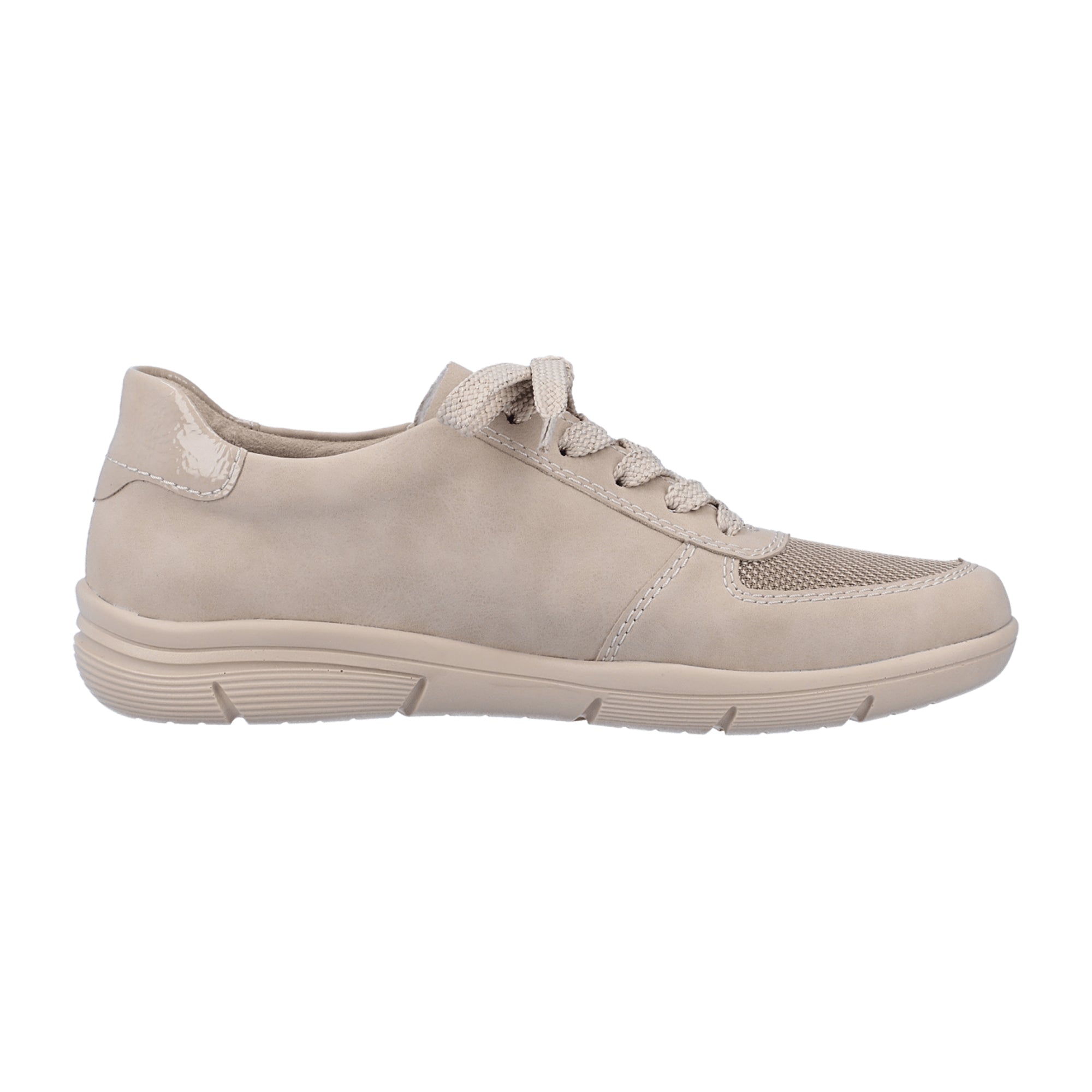 Rieker Beige Women's Comfort Sneakers with Zipper and Laces