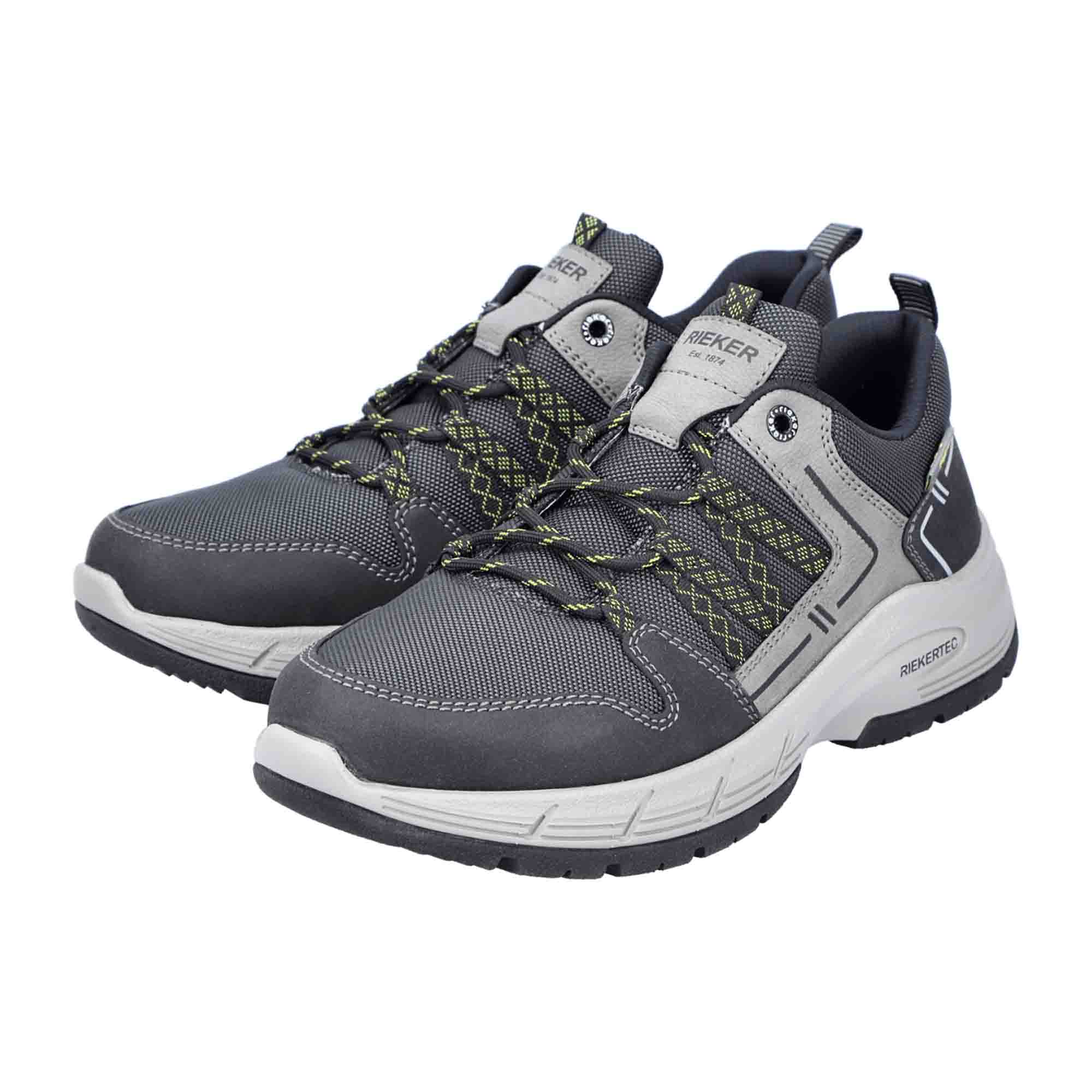 Rieker Men's Grey Lace-Up Athletic Shoes with Comfort and Water Resistance