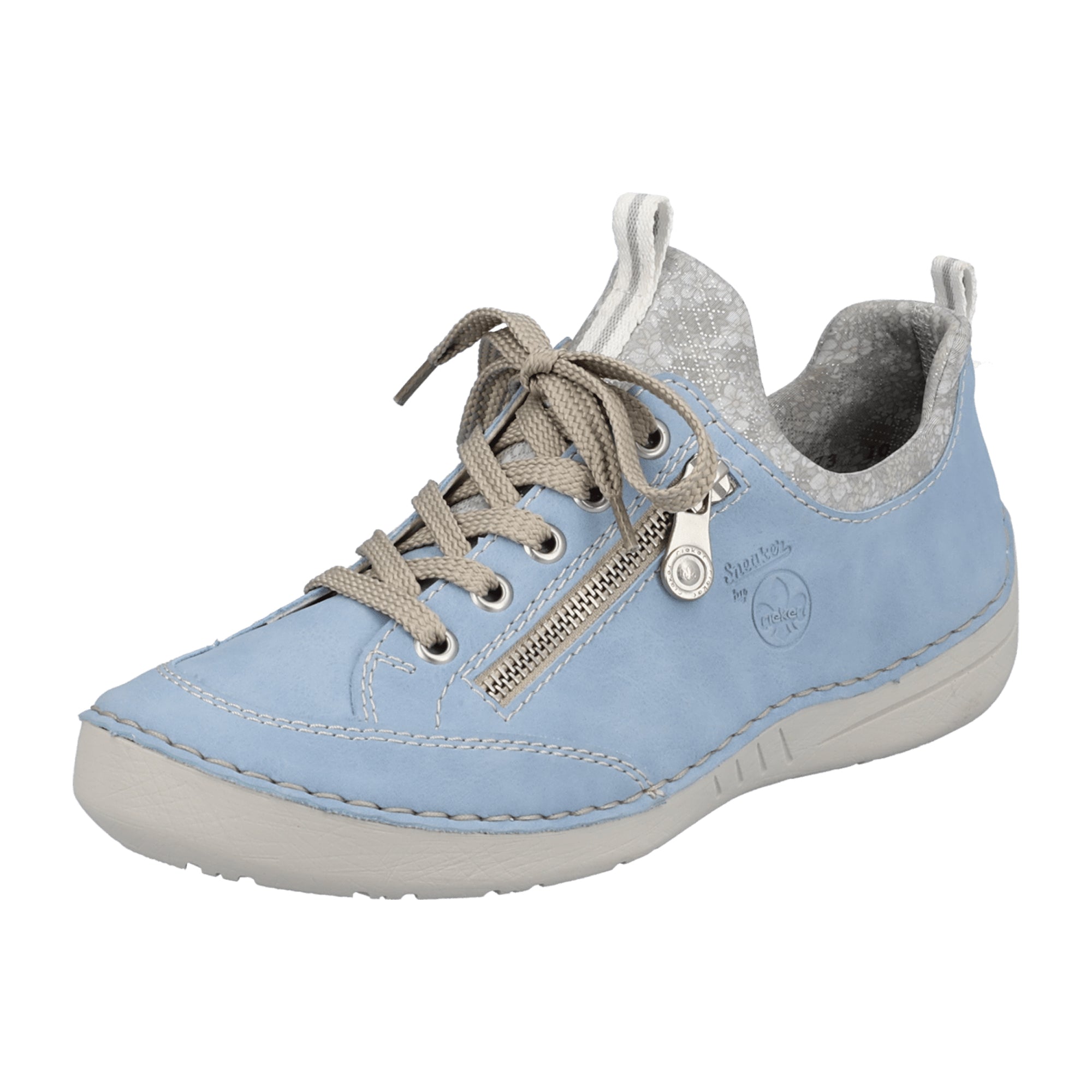 Rieker Women's Blue Slip-On Shoes with Elastic Inserts and Cushioned Sole
