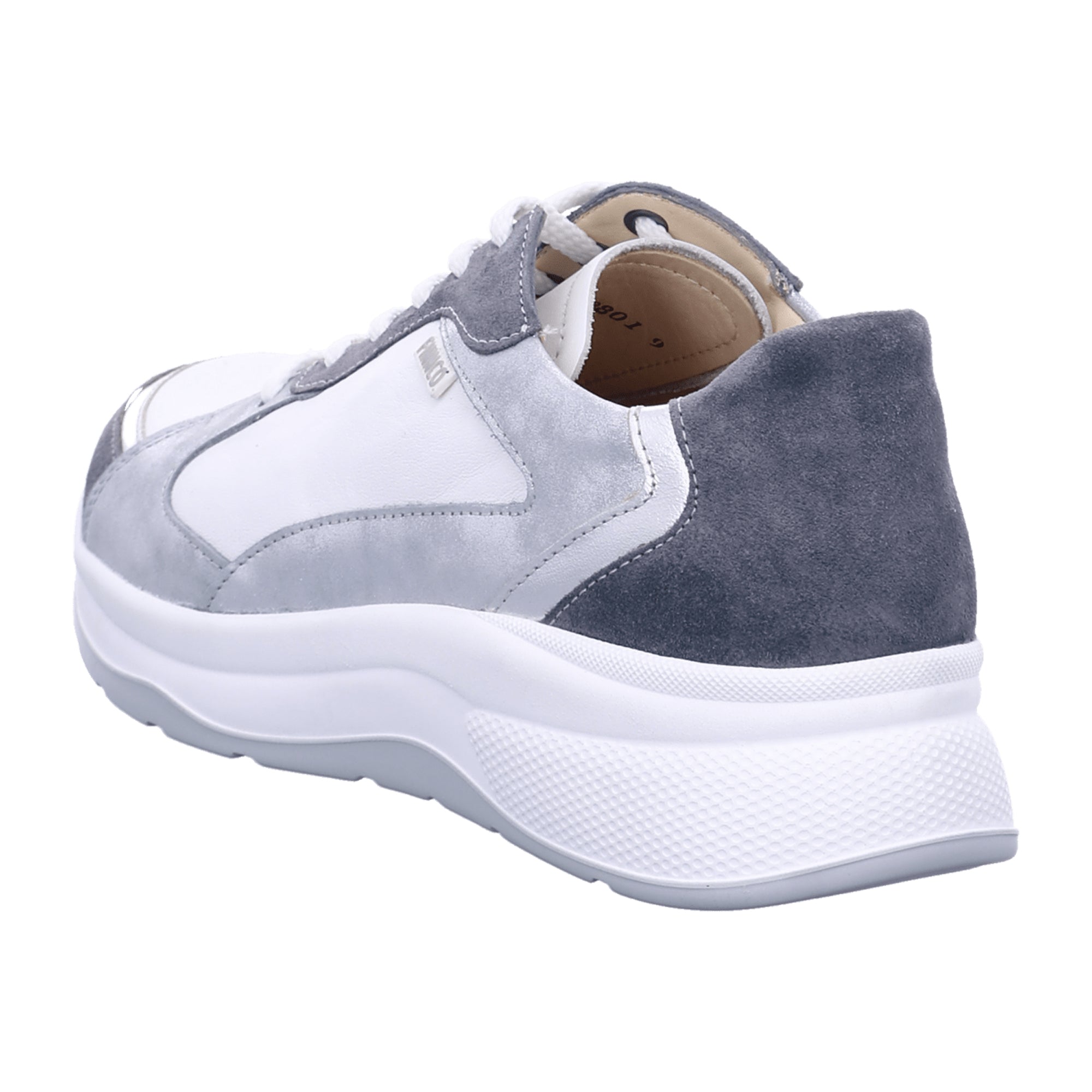 Finn Comfort Piccadilly Women's Comfort Sneakers White/Gray/Silver, Leather Lace-Up Designed for Optimal Fit