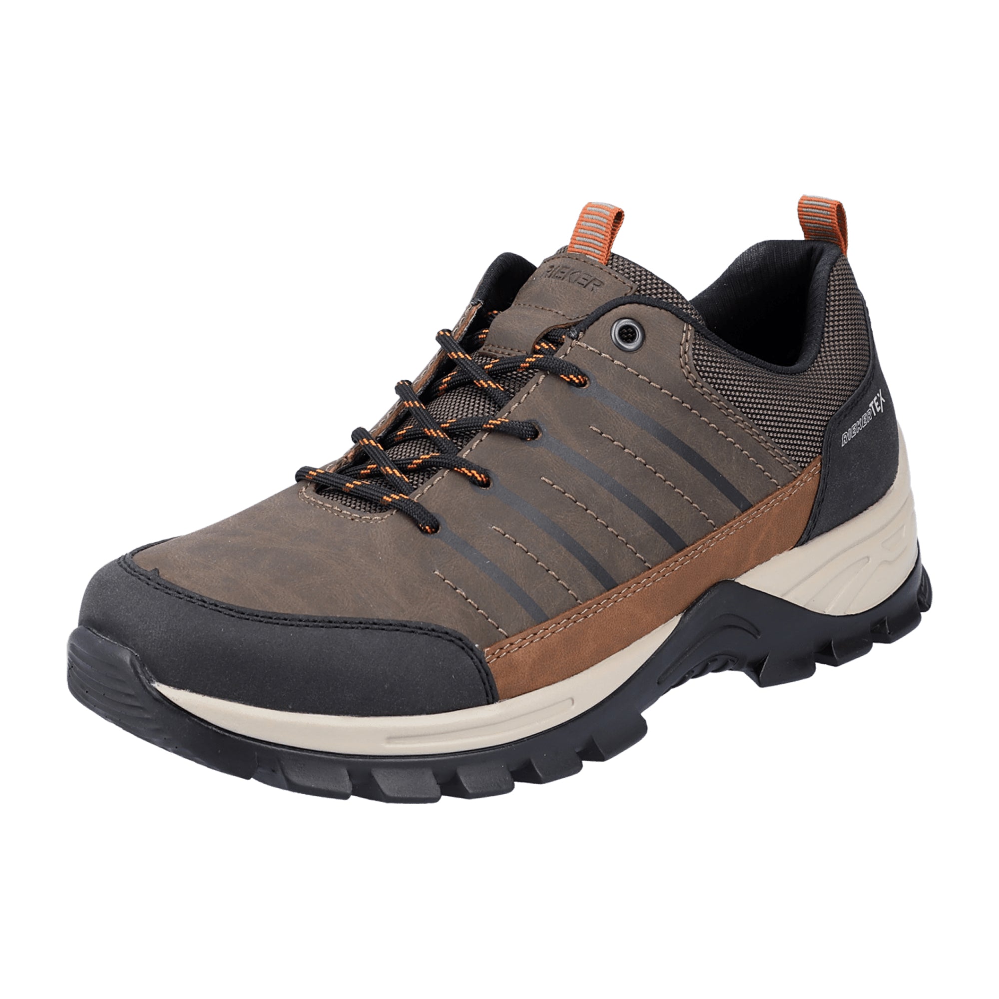 Rieker Men's Brown Lace-Up Shoes with Removable Insole and Shock Absorbing Sole