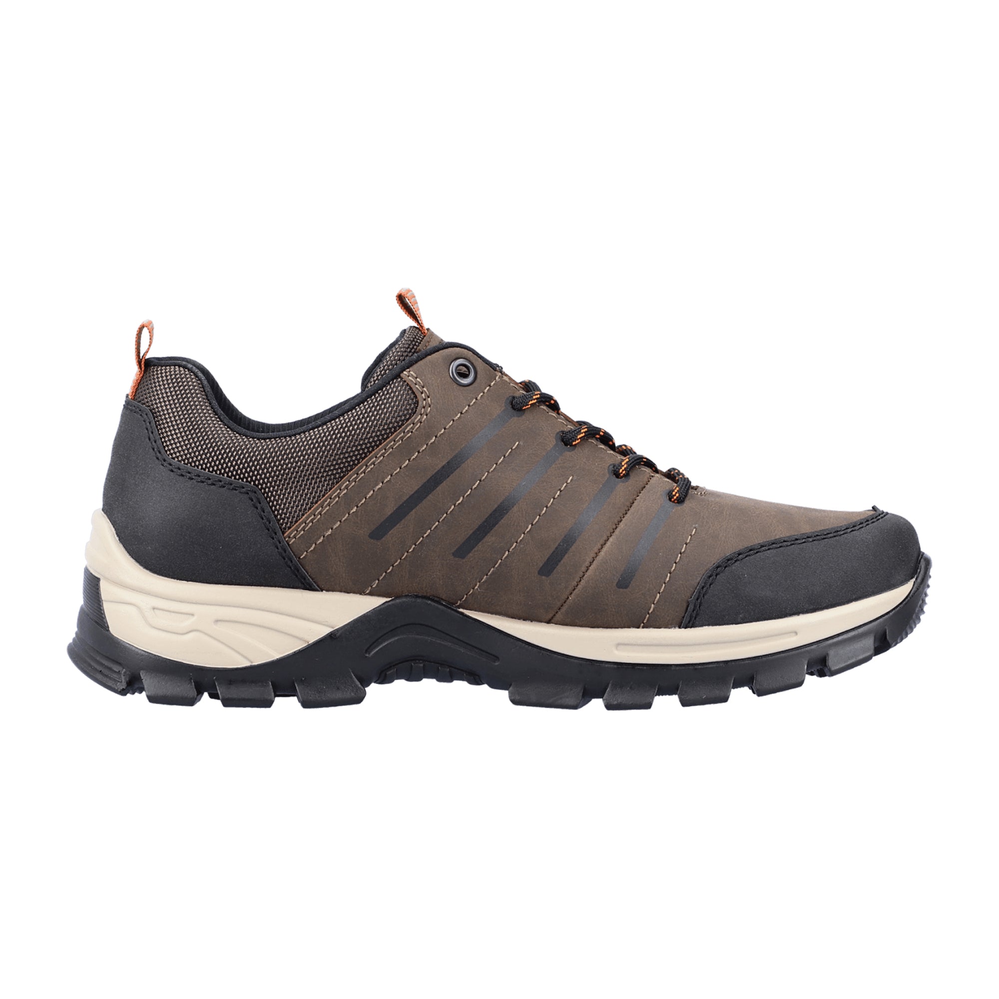 Rieker Men's Brown Lace-Up Shoes with Removable Insole and Shock Absorbing Sole