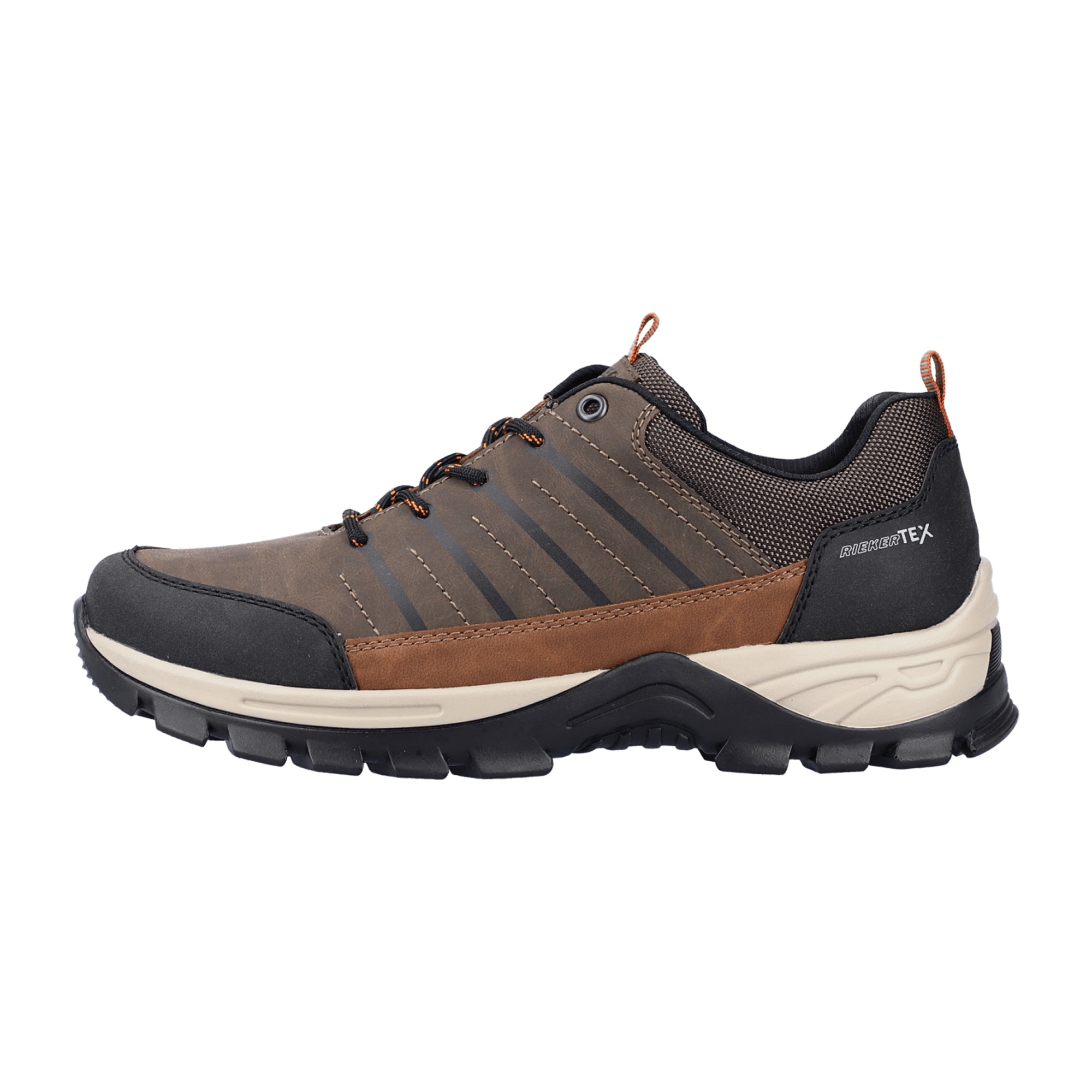 Rieker Men's Brown Lace-Up Shoes with Removable Insole and Shock Absorbing Sole