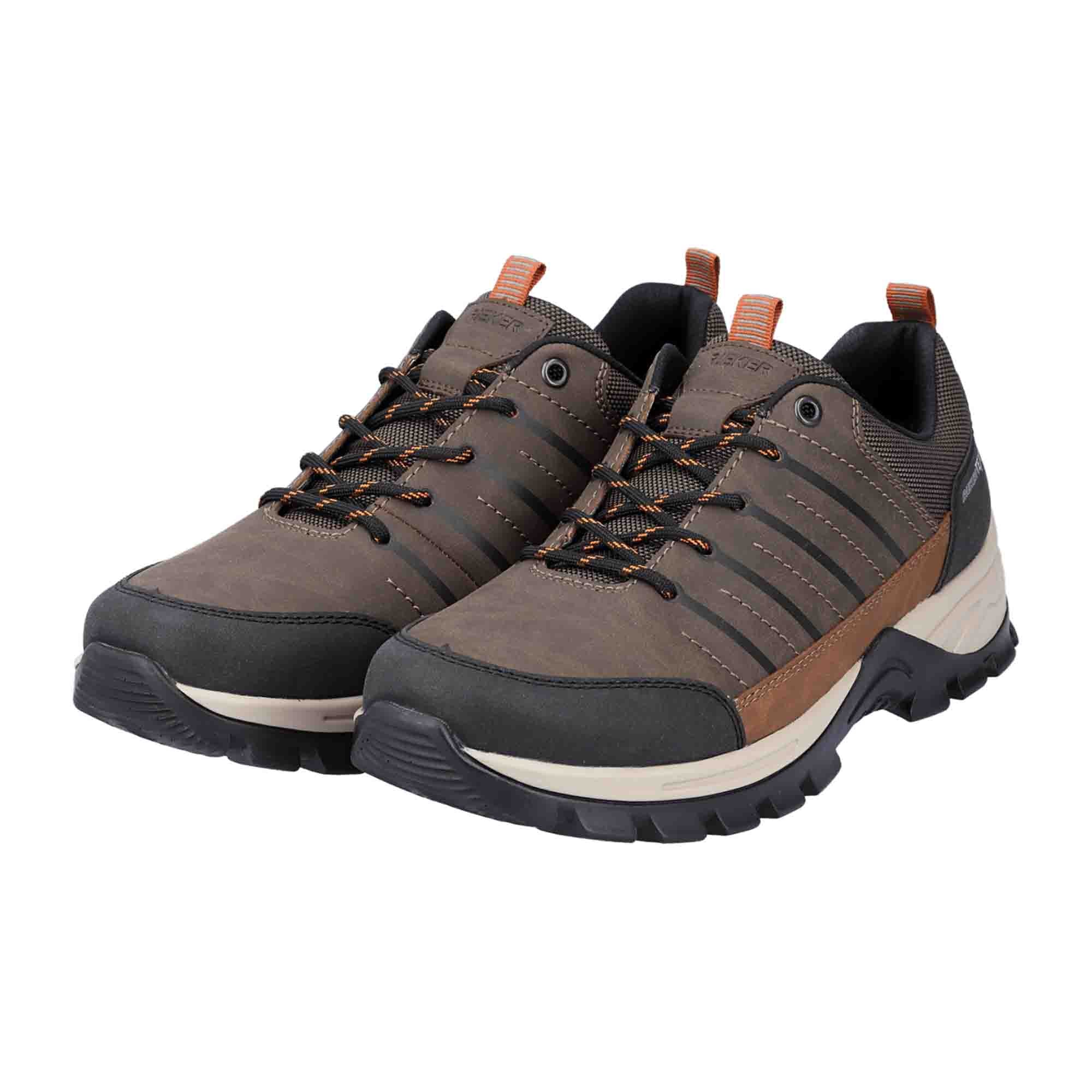 Rieker Men's Brown Lace-Up Shoes with Removable Insole and Shock Absorbing Sole