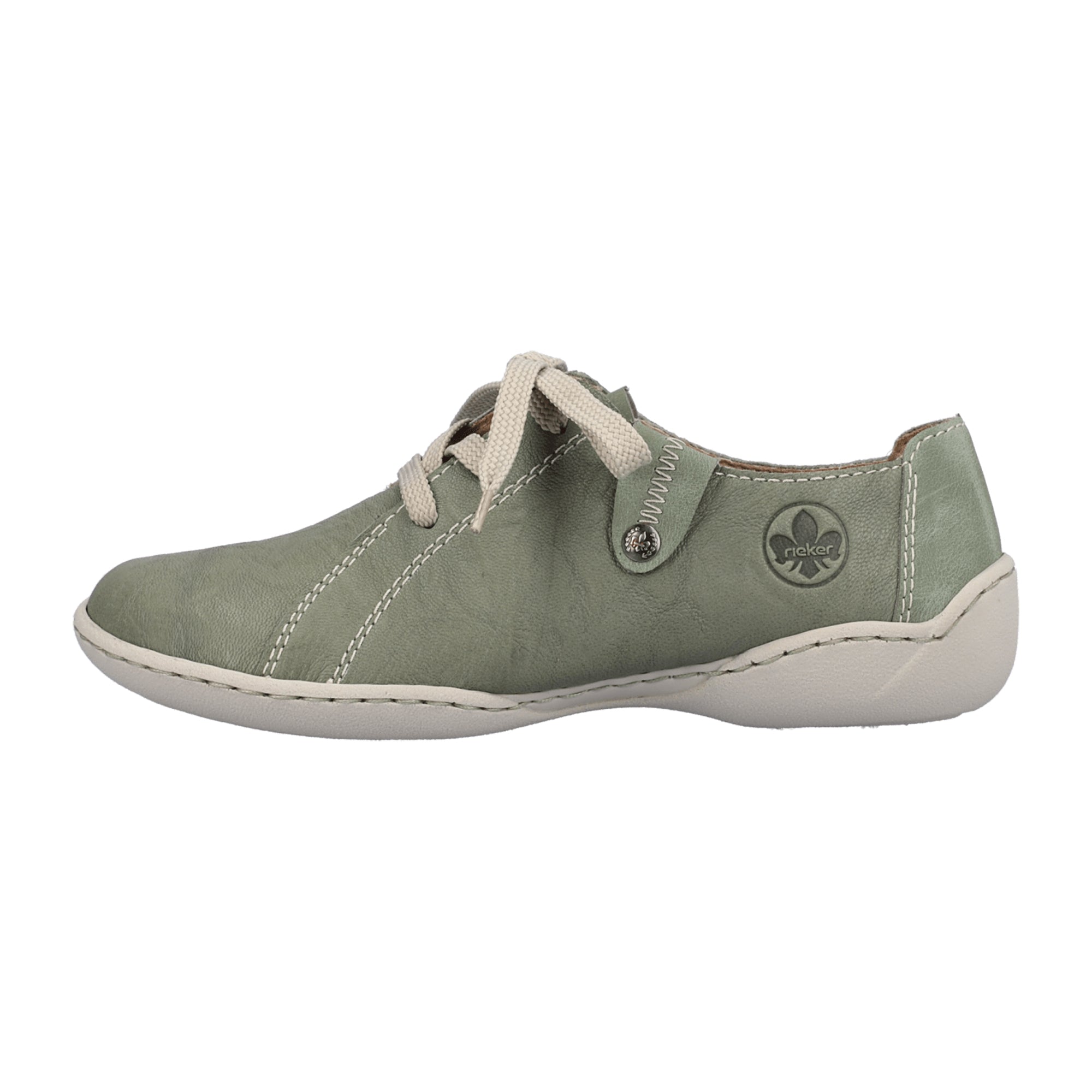 Rieker Comfort Lace Up Shoes for Women in Green with Shock Absorbing Sole
