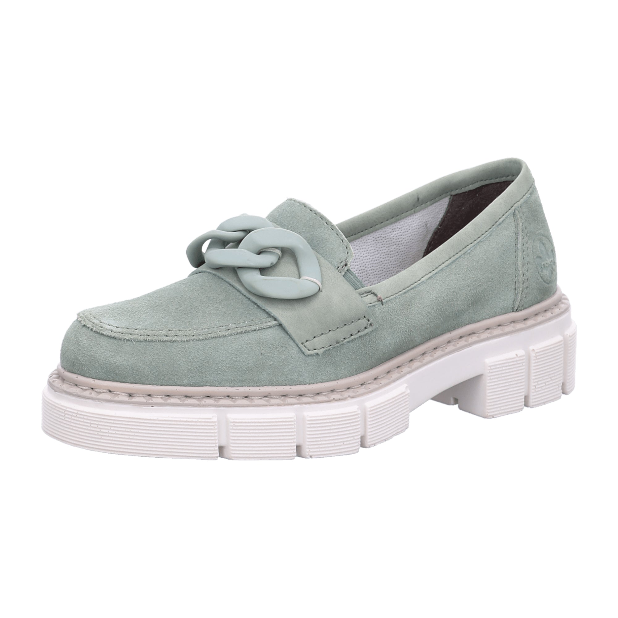 Rieker Women's Green Slip-On Loafers with Comfort Sole and Soft Insole